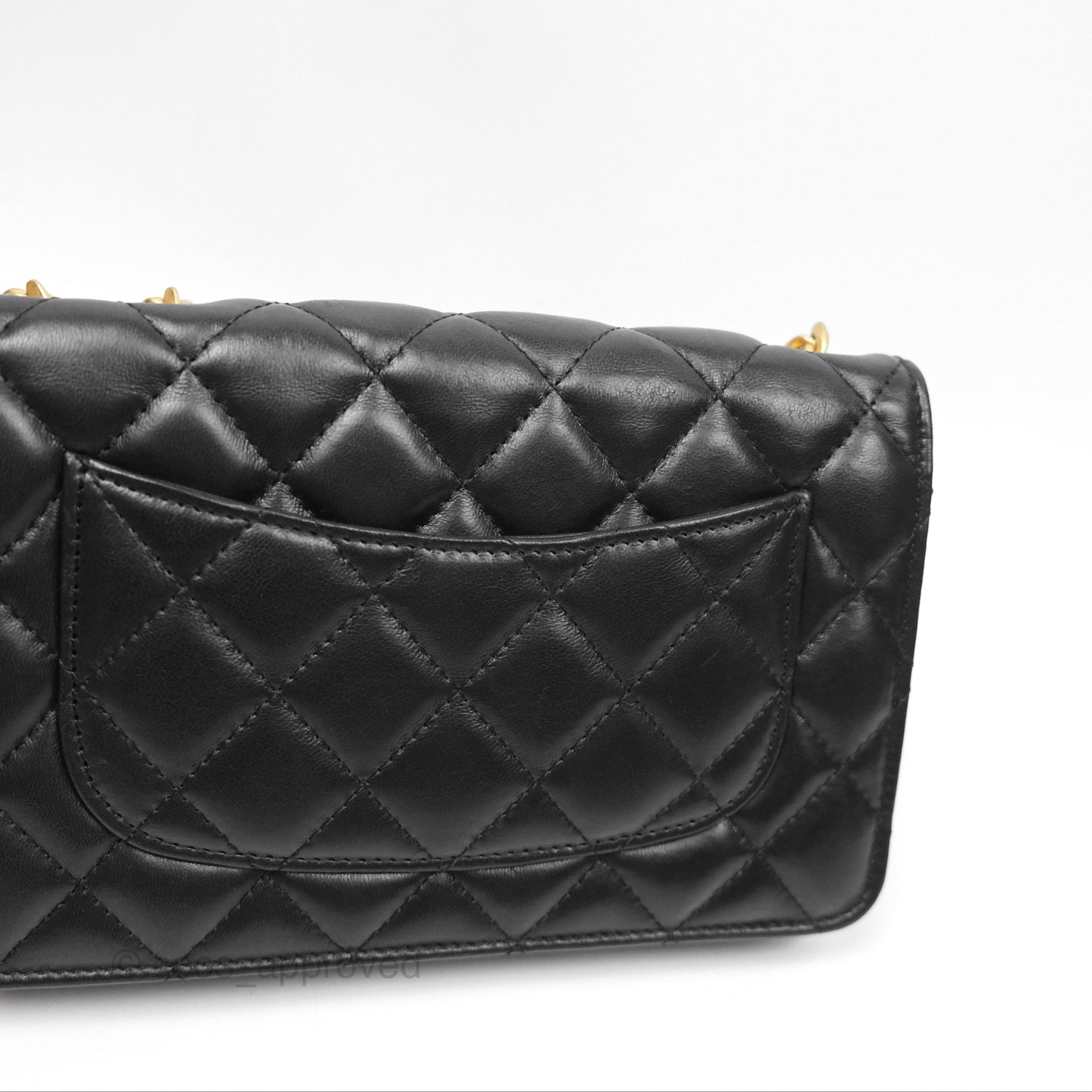 Chanel All Slide Wallet on Chain WOC Adjustable Chain Quilted Black Lambskin 22K