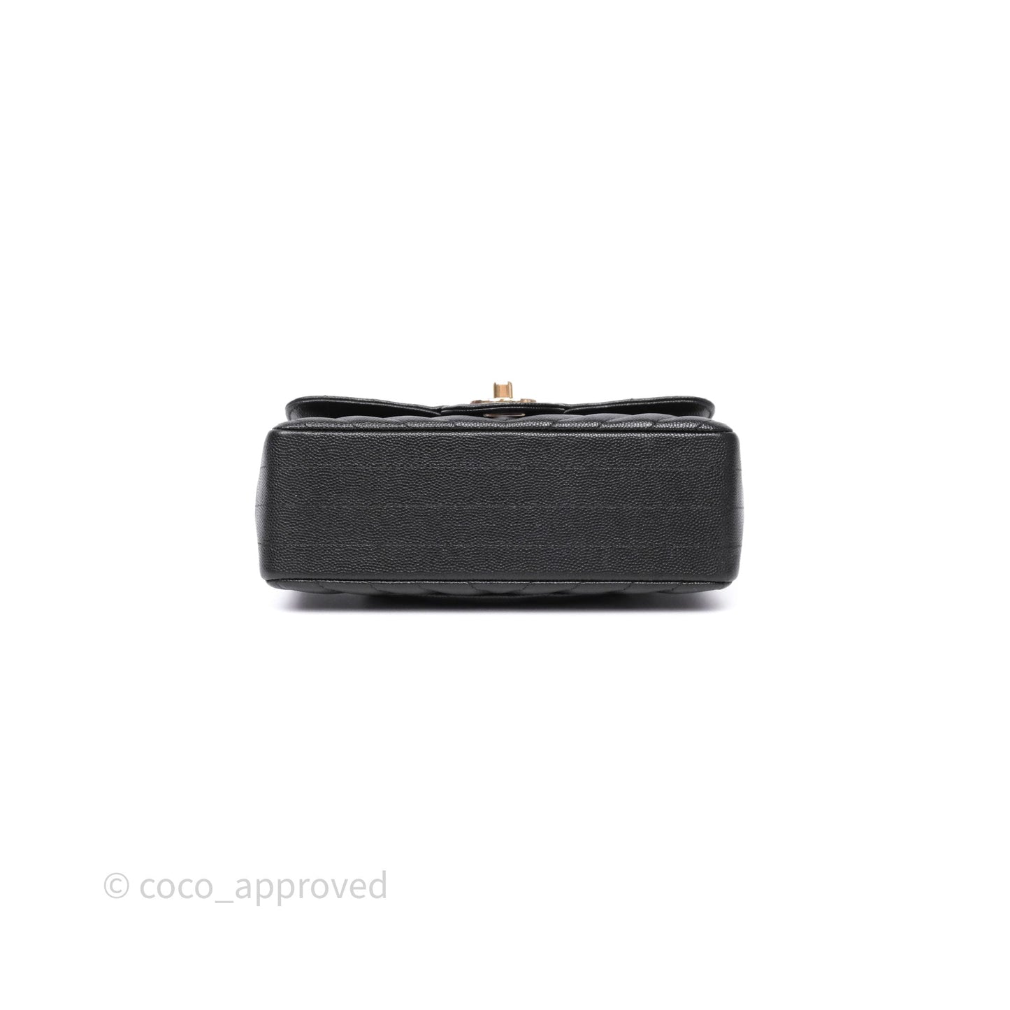 Chanel Mini Rectangular Chevron Black Caviar Gold Hardware
