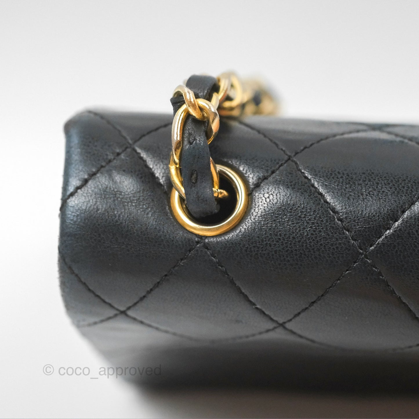 Chanel Vintage Mini Single Full Flap Bag Black Lambskin 24K Gold Hardware