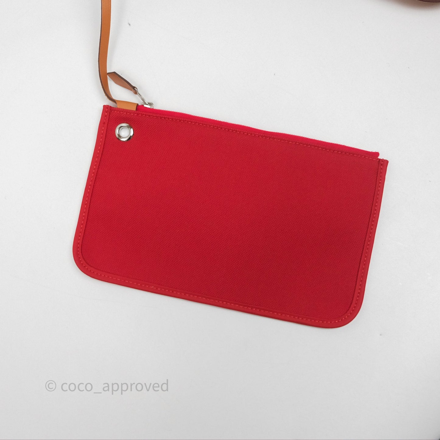 Hermès Herbag Zip 31 Red/Natural Canvas Palladium Hardware