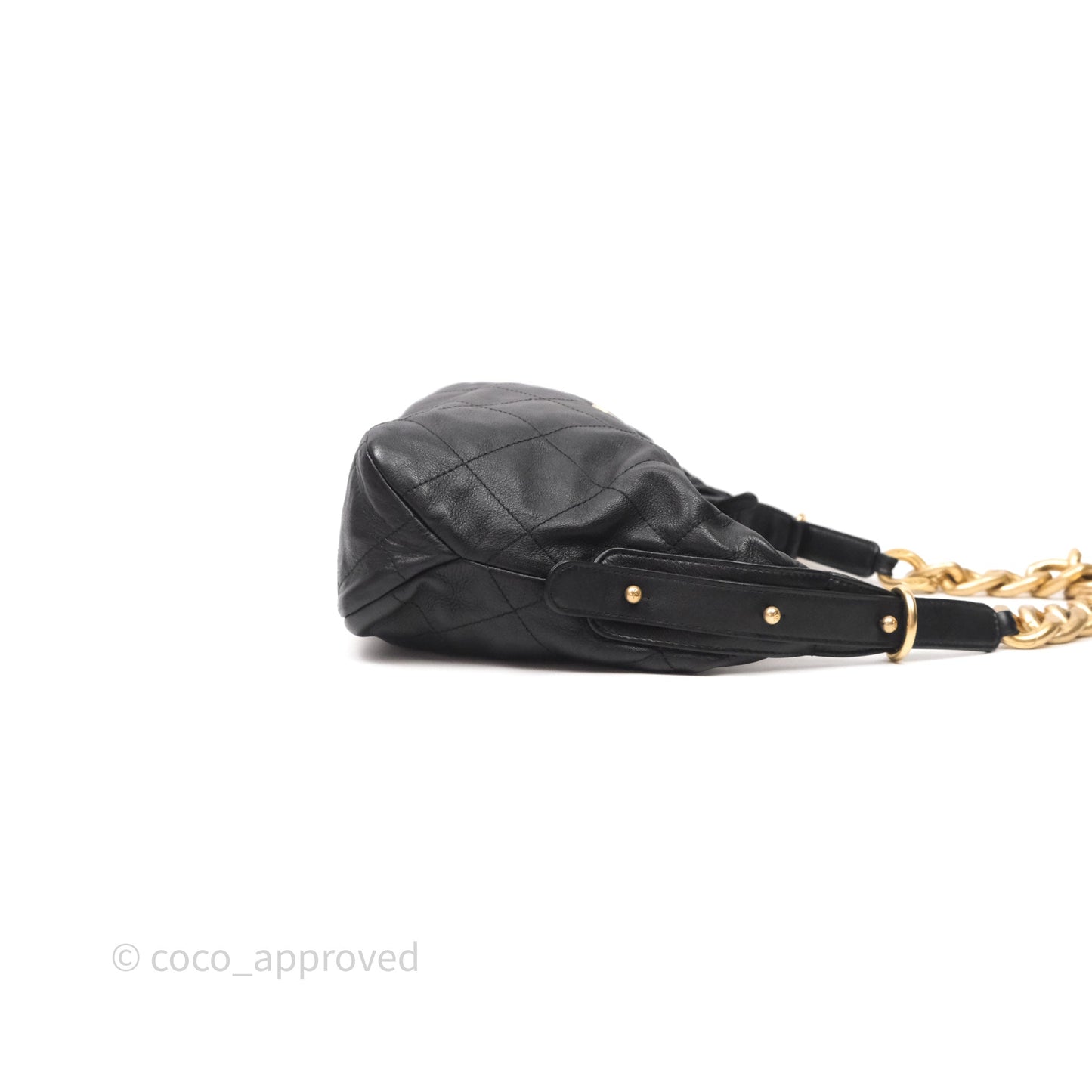Chanel Hobo Bag Black Calfskin Aged Gold Hardware