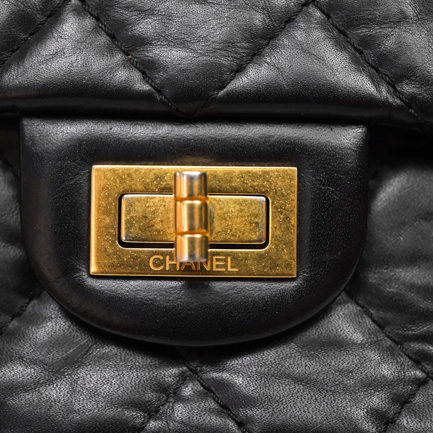 Chanel Reissue Quilted Aged Calfskin Black Gold Hardware 226