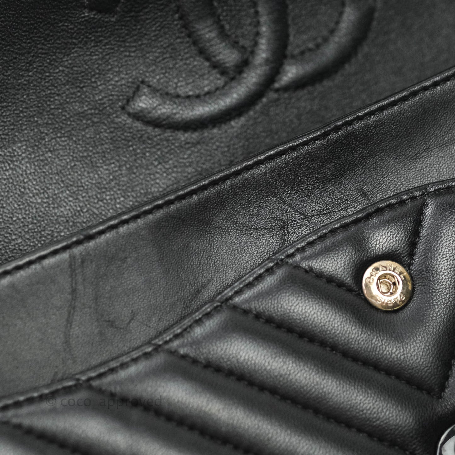 Chanel Classic Chevron M/L Medium Double Flap So Black Lambskin