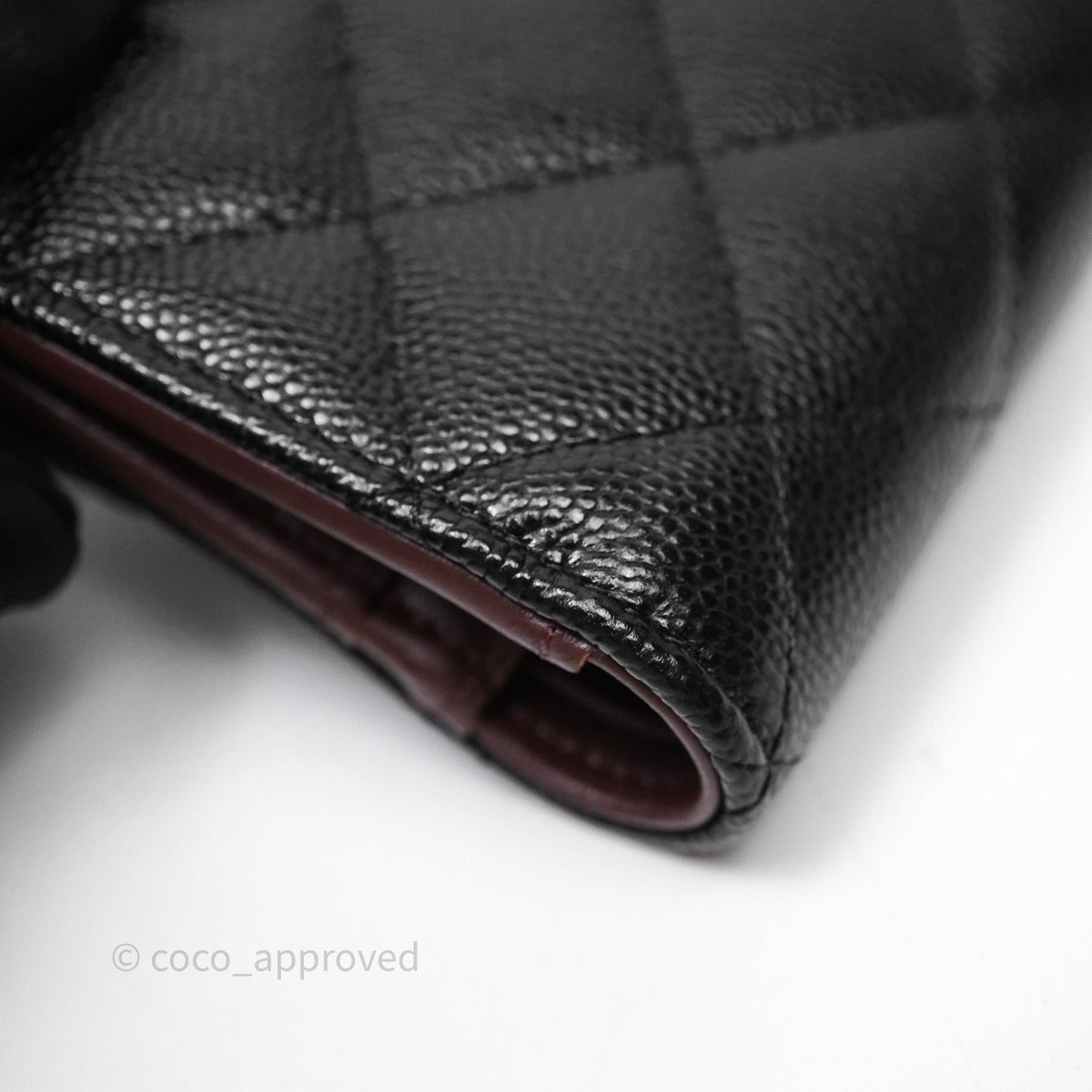 Chanel Classic Quilted Passport Holder Black Caviar Gold Hardware