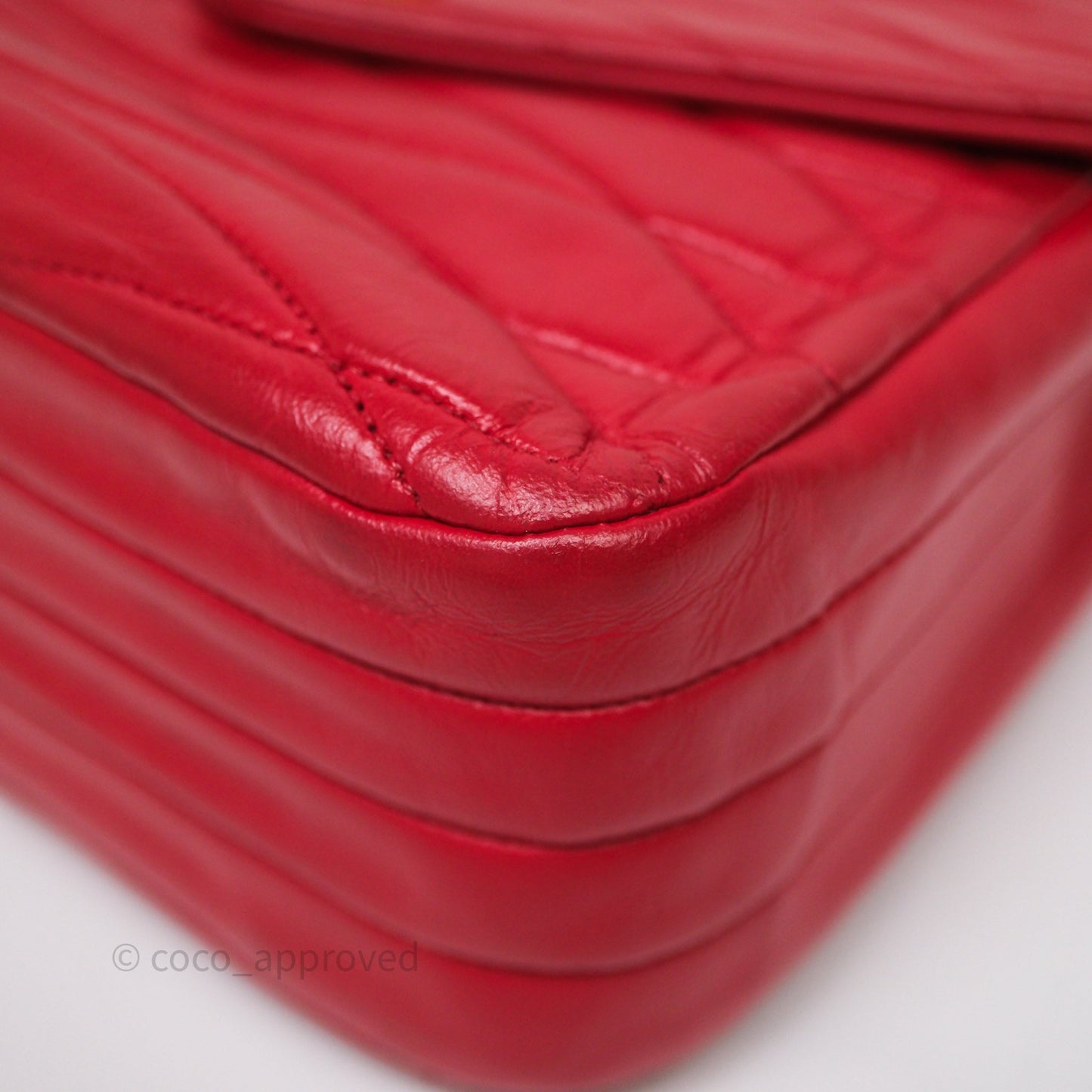 Chanel Vintage Quilted Flap Bag Red Lambskin Gold Hardware