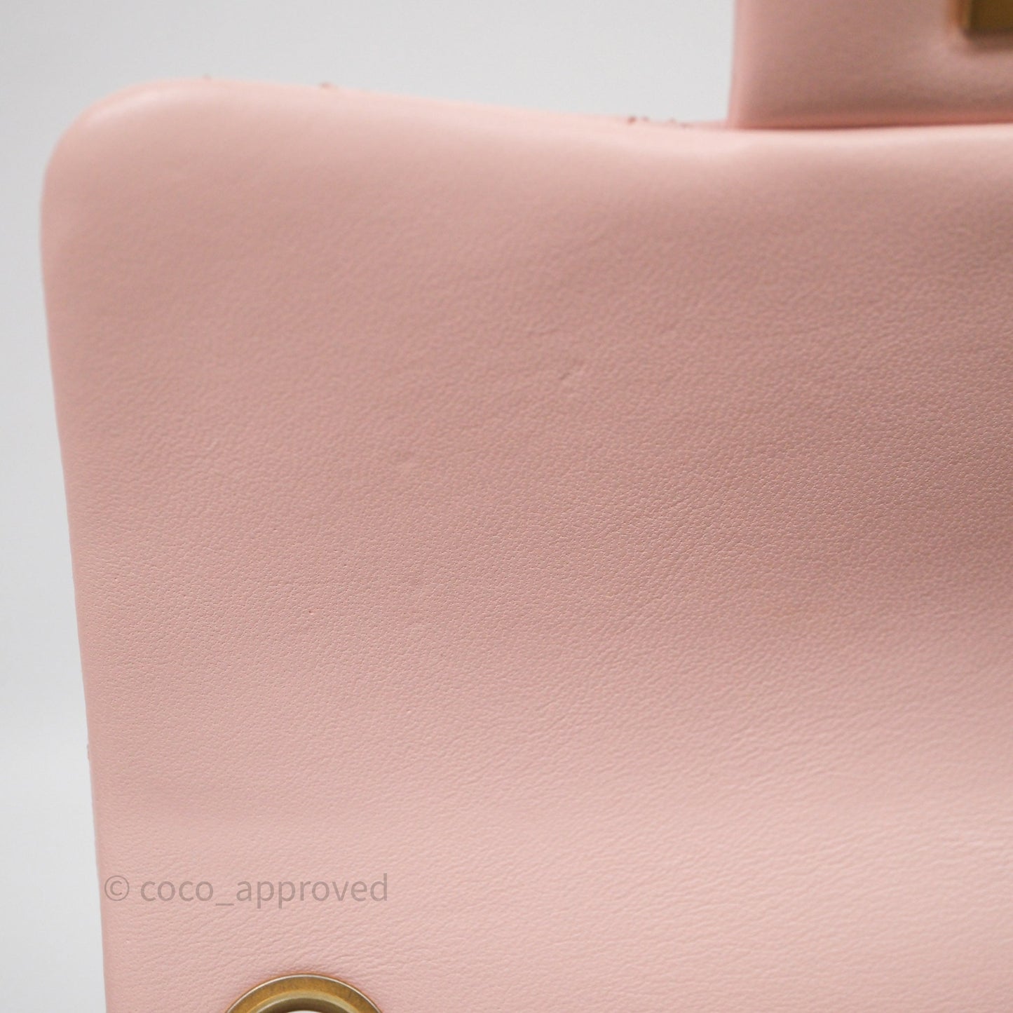 Chanel Pearl Crush Mini Square Quilted Pink Lambskin Aged Gold Hardware