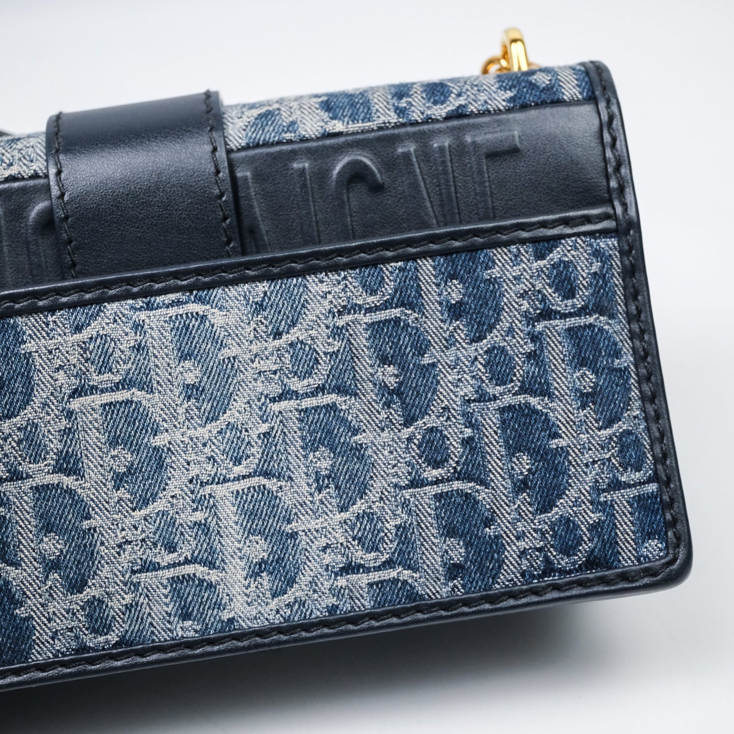 Christian Dior Montaigne East-West Bag Denim With Chain