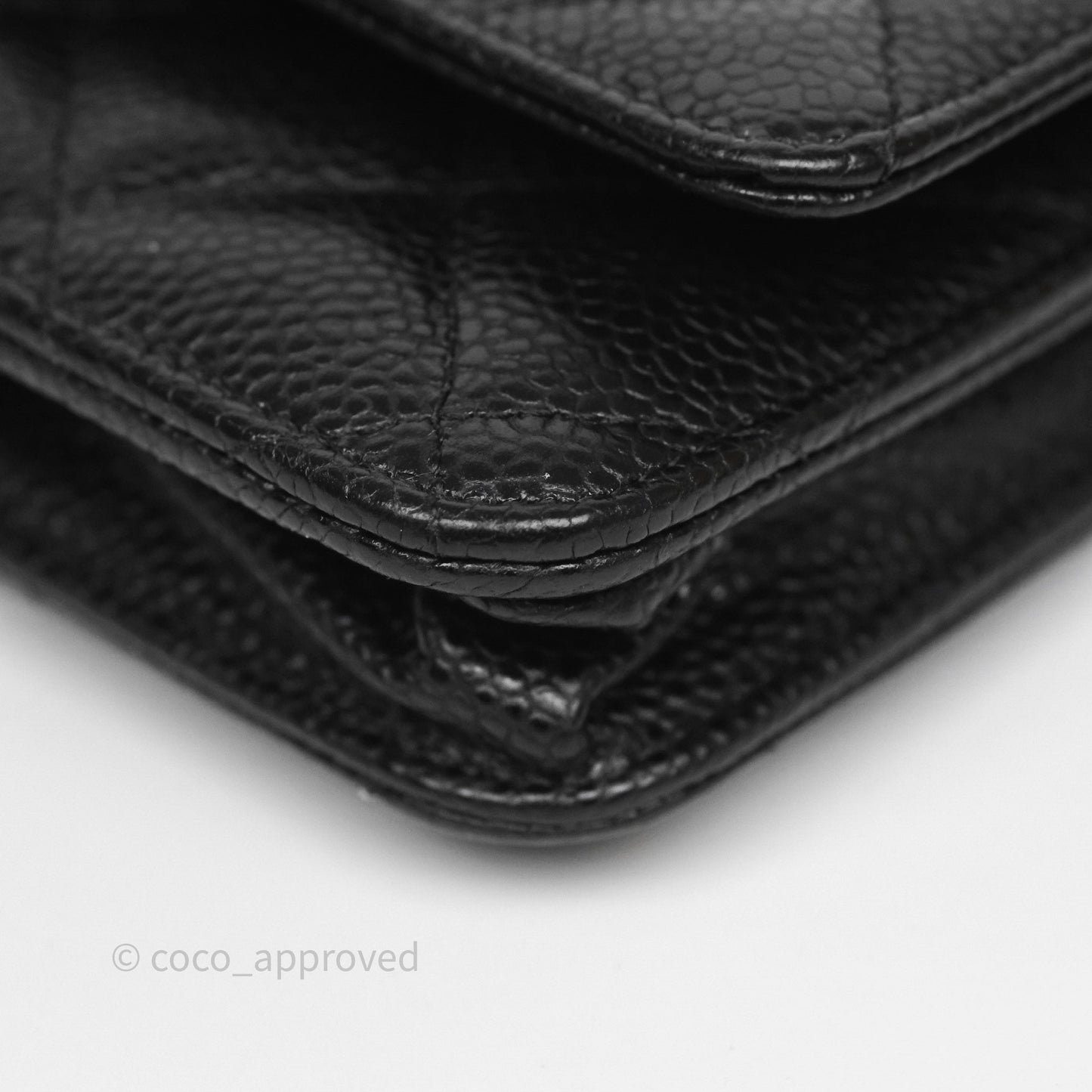 Chanel Classic Wallet On Chain WOC Quilted  Black Caviar Gold Hardware