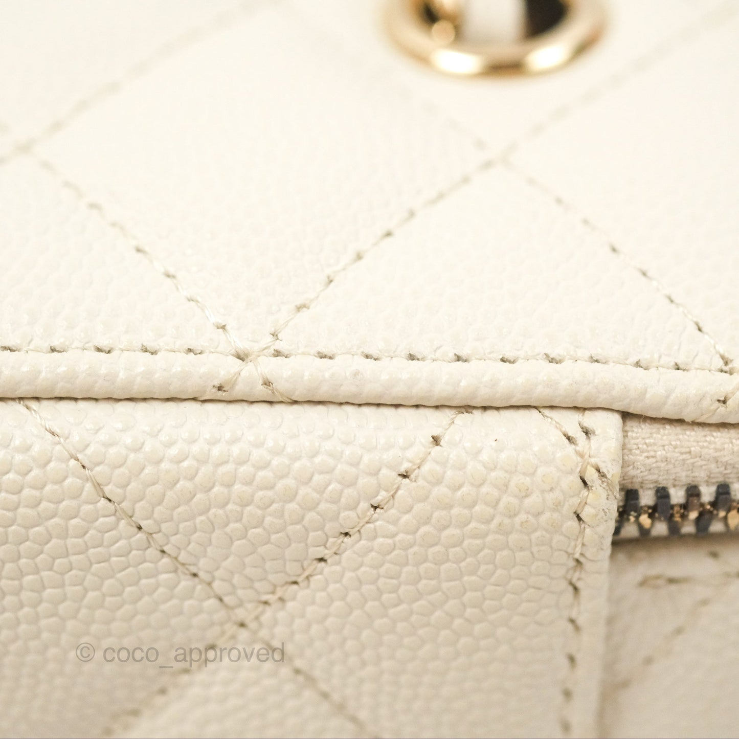 Chanel Classic Vanity With Chain Ivory Caviar Gold Hardware
