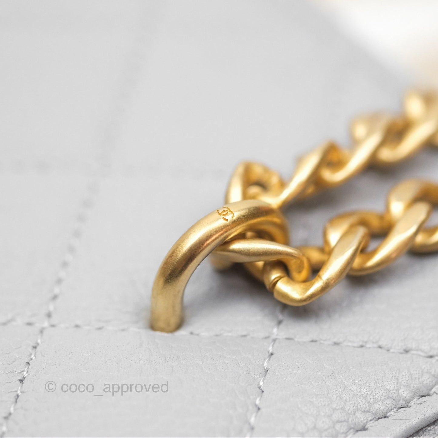 Chanel Vanity with Heart Adjustable Chain Grey Caviar Aged Gold Hardware