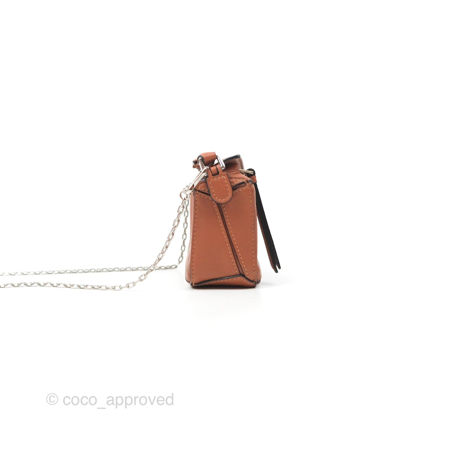 Loewe Nano Puzzle Bag Tan Calfskin Gold Hardware