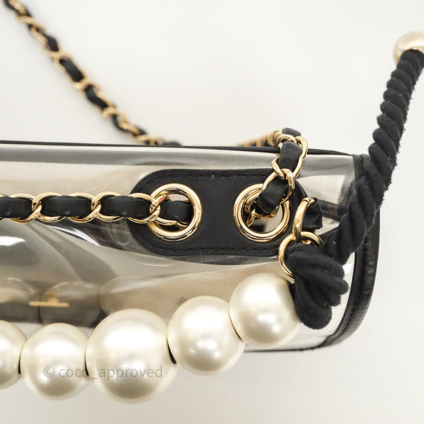 Chanel Medium Sand By The Sea PVC Flap Black Lambskin Gold Hardware