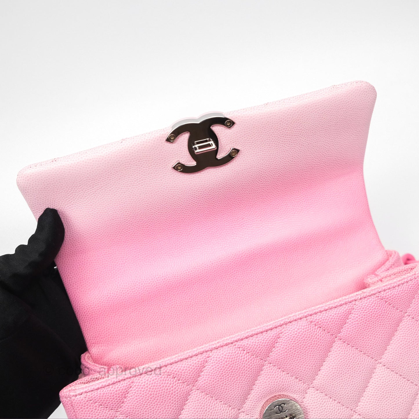 Chanel Mini Flap Bag Pink Ombre Caviar Pink Lacquered Metal Hardware 24C