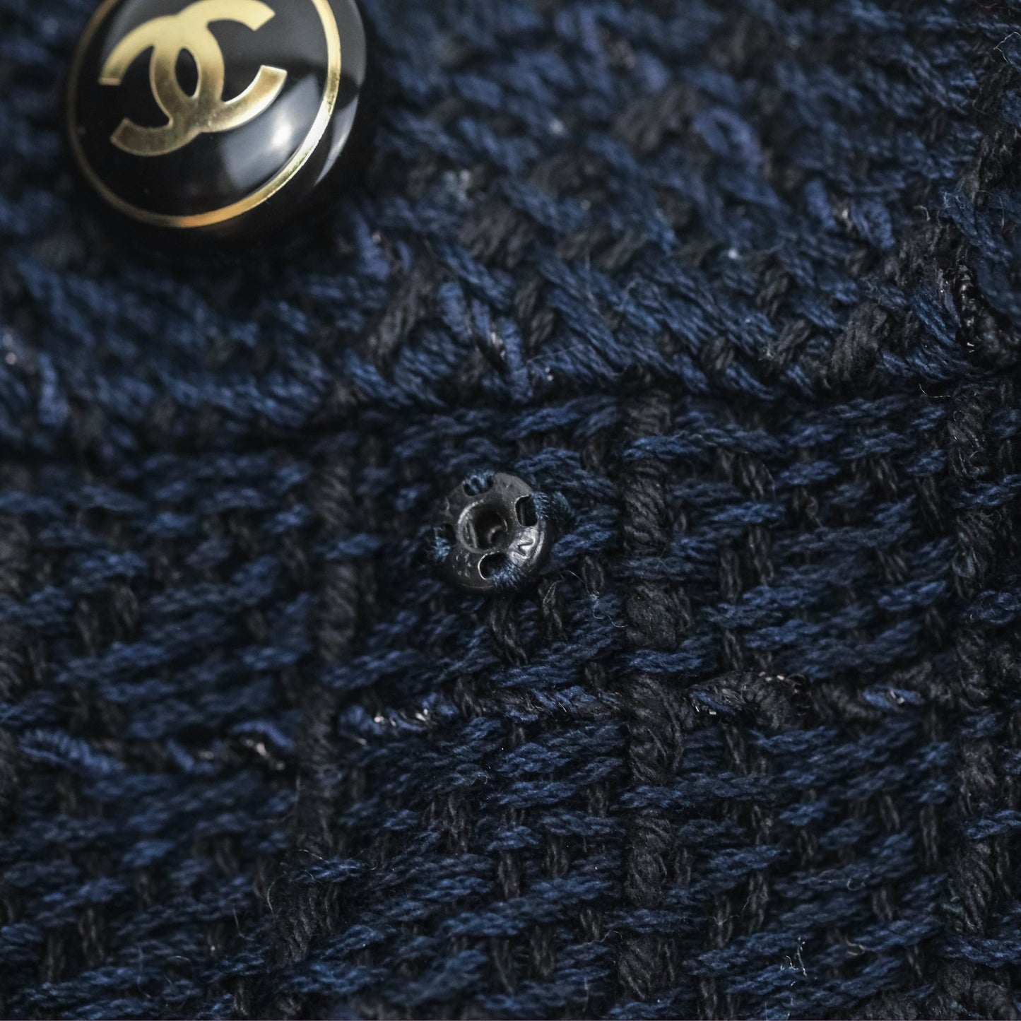 Chanel Tweed Skirt Navy Size 36