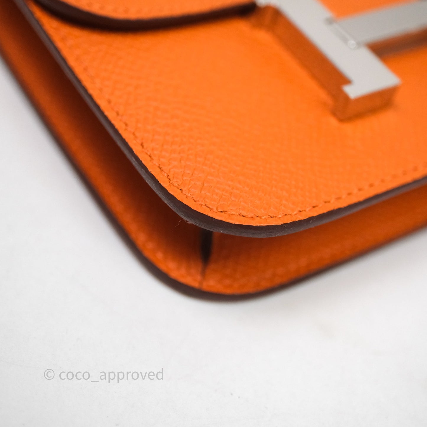 Hermès Constance Slim Wallet Orange 93 Epsom Palladium Hardware