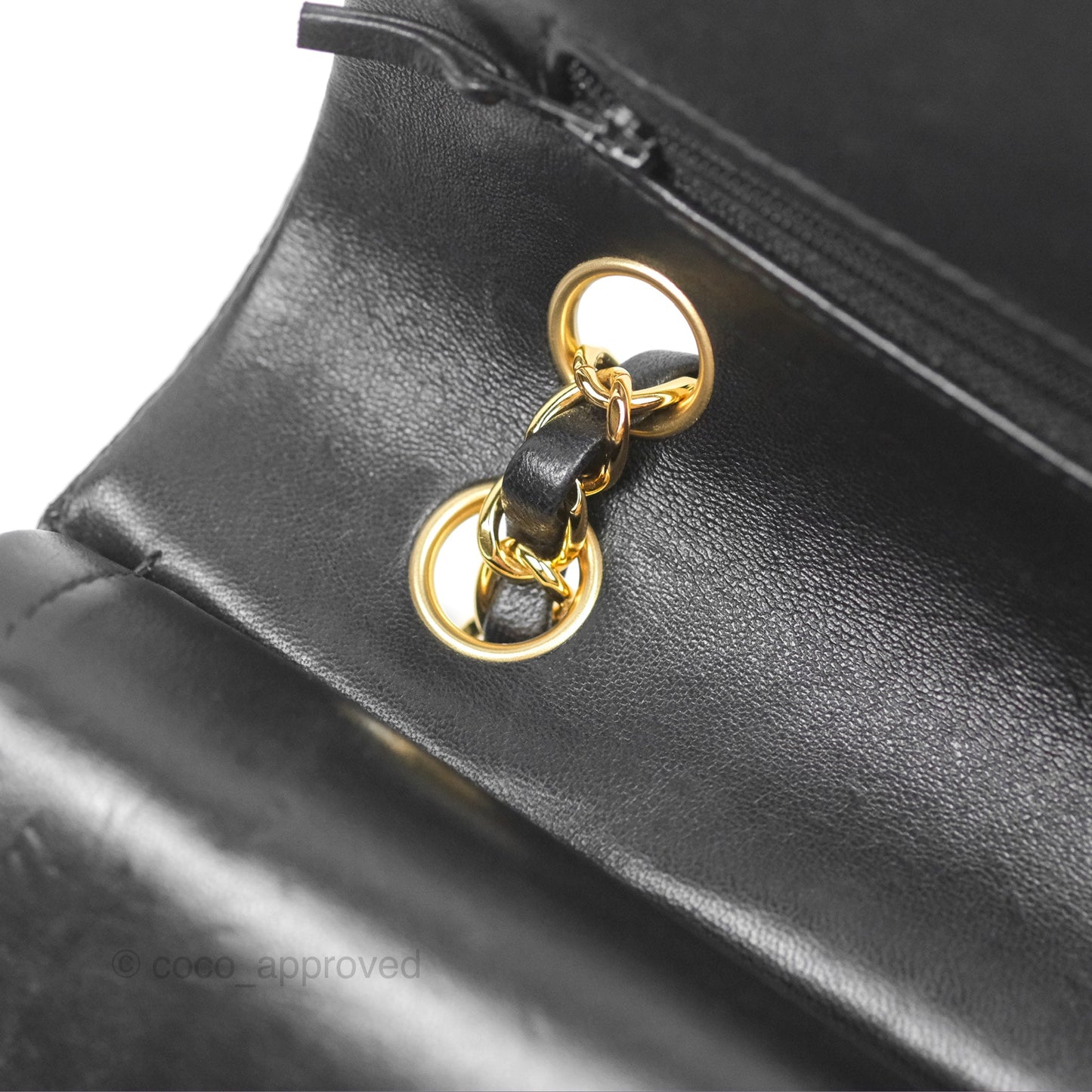 Chanel Classic M/L Medium Flap Quilted Black Lambskin Gold Hardware