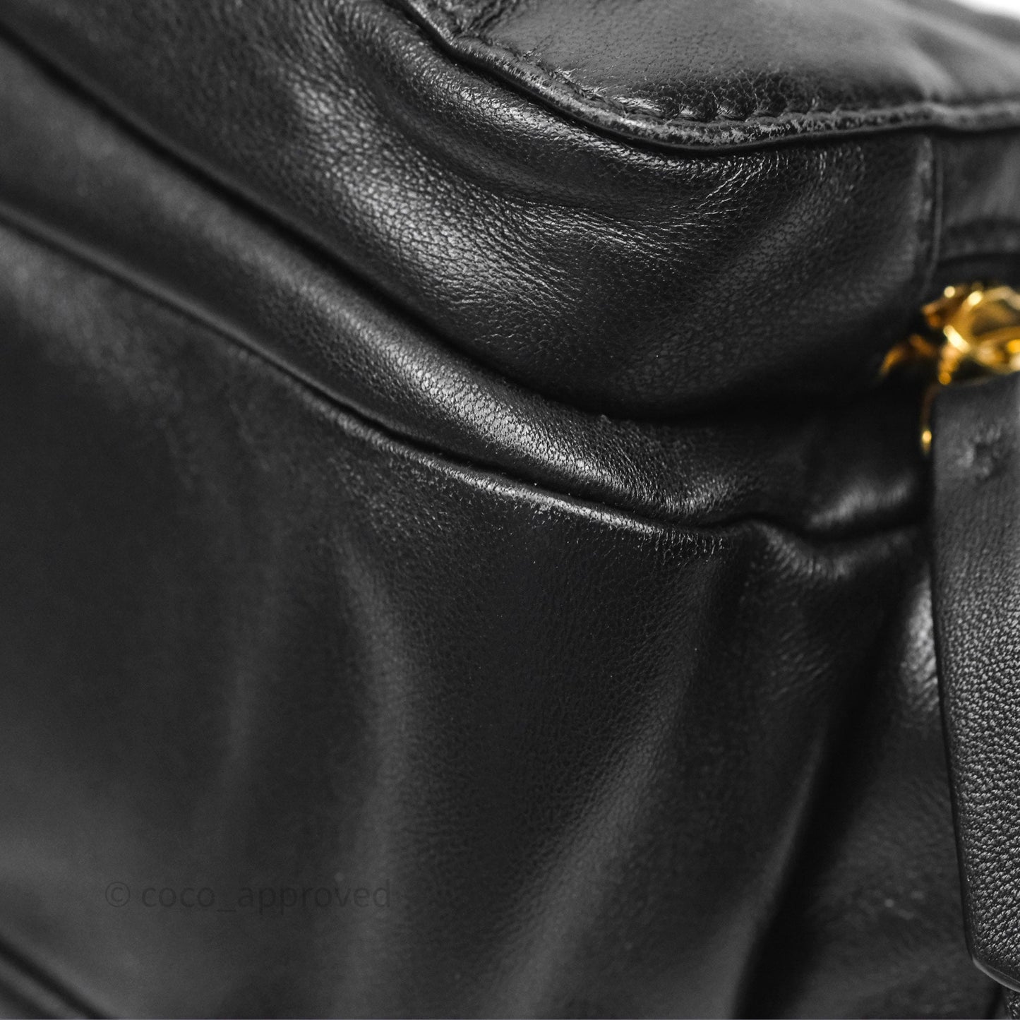 Miu Miu Nappa Leather Pocket Bag Black Lambskin Gold Hardware