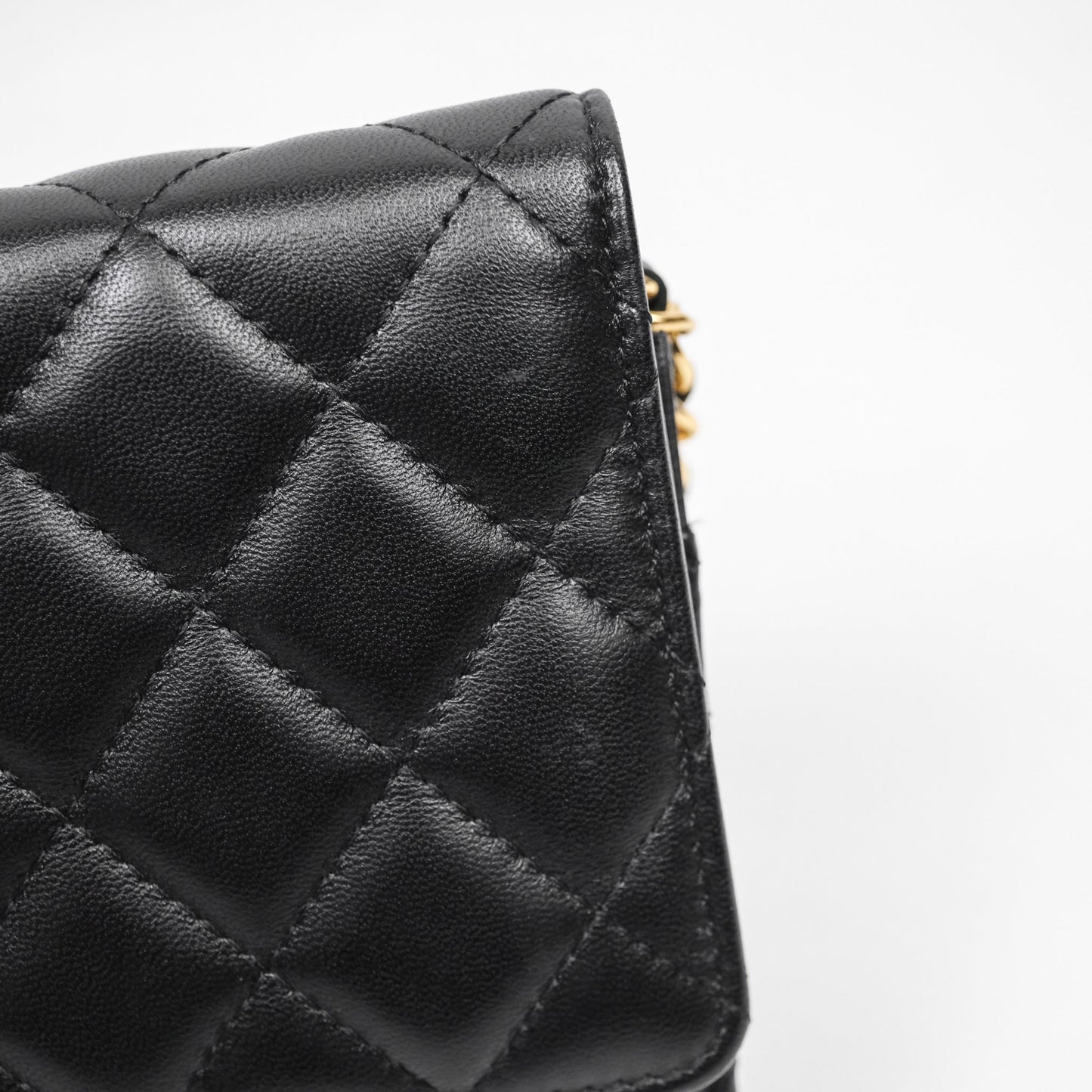 Chanel Quilted WOC Black Lambskin Gold Hardware