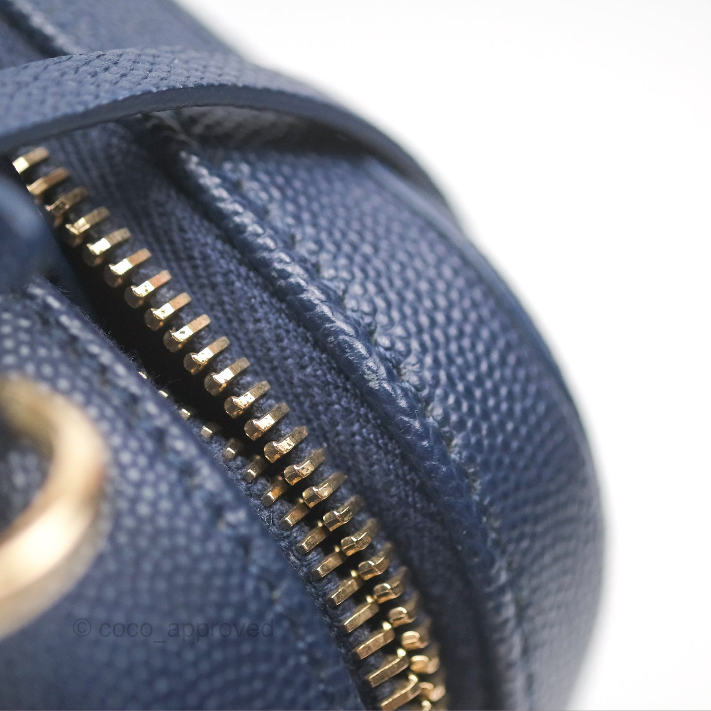 Chanel Quilted Medium CC Filigree Vanity Case Dark Navy Caviar Gold Hardware