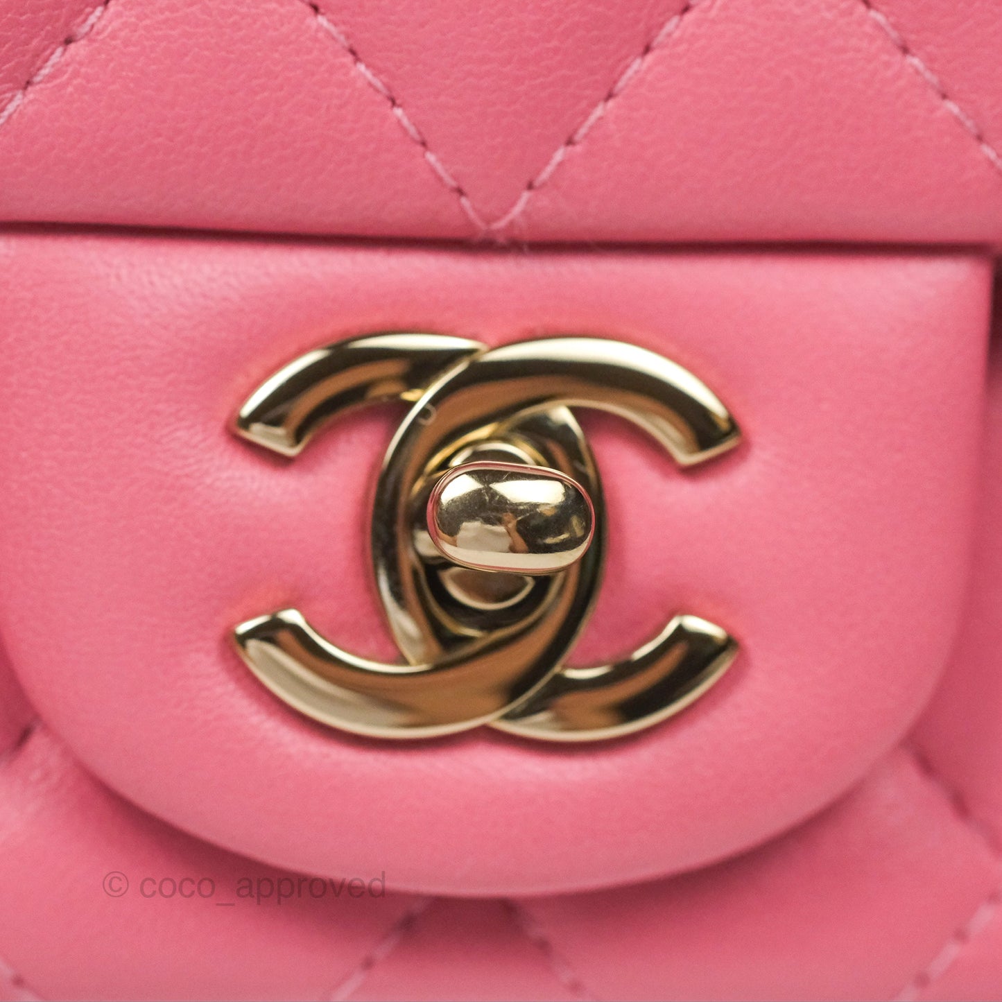 Chanel Quilted Mini Square Lambskin Pink Gold Hardware