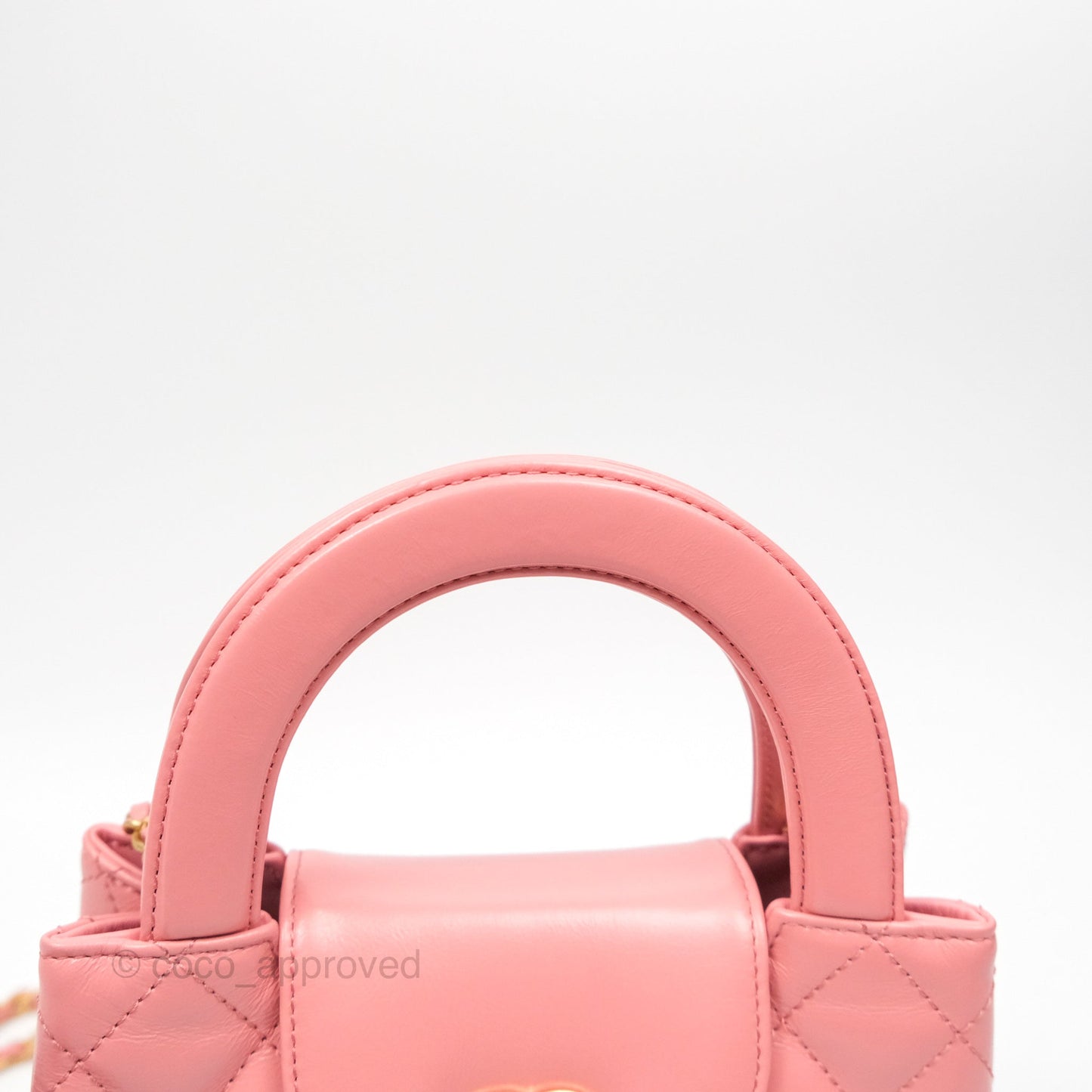 Chanel Kelly Bag Quilted Pink Shiny Calfskin Aged Gold Hardware