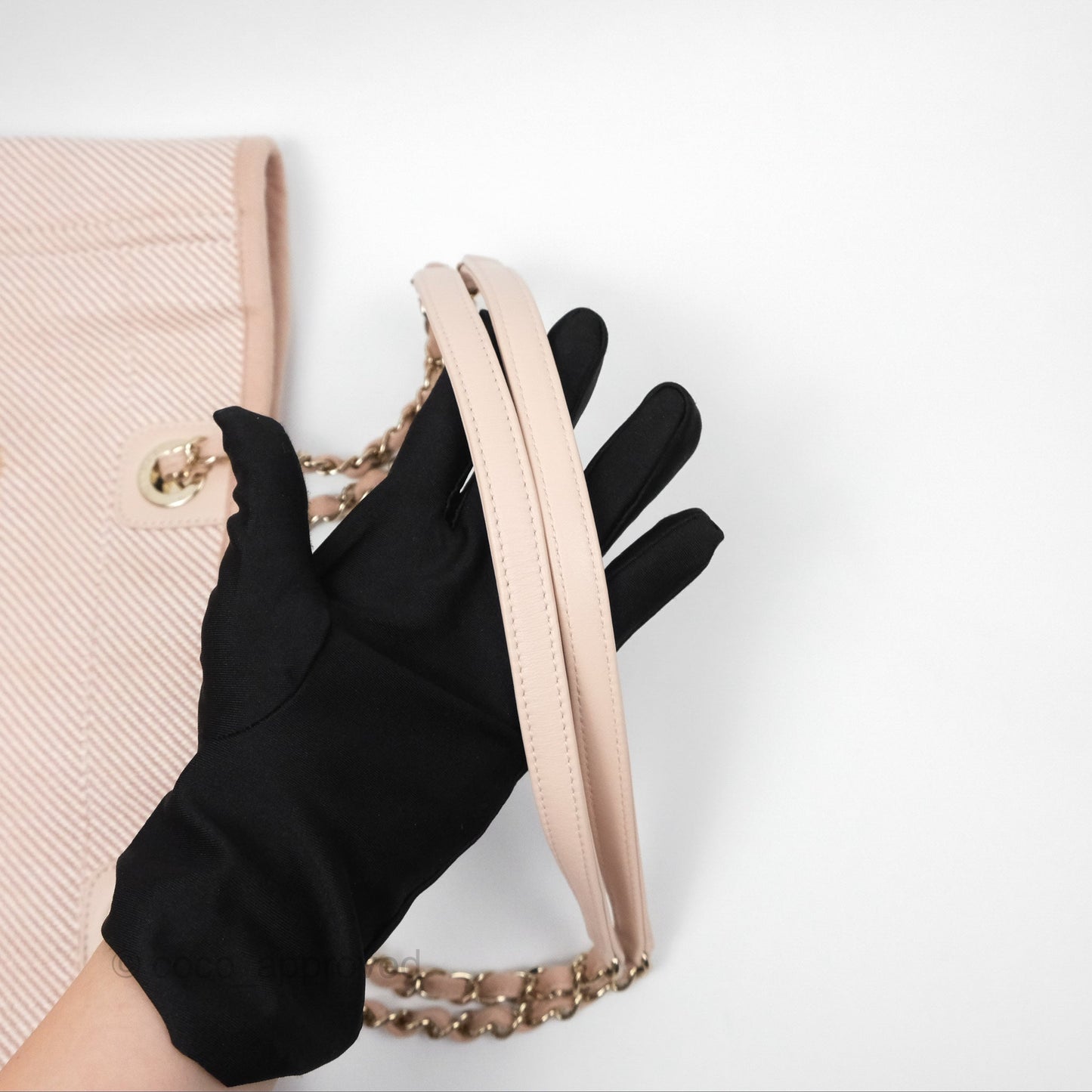 Chanel Medium Deauville Pink Canvas Gold Hardware