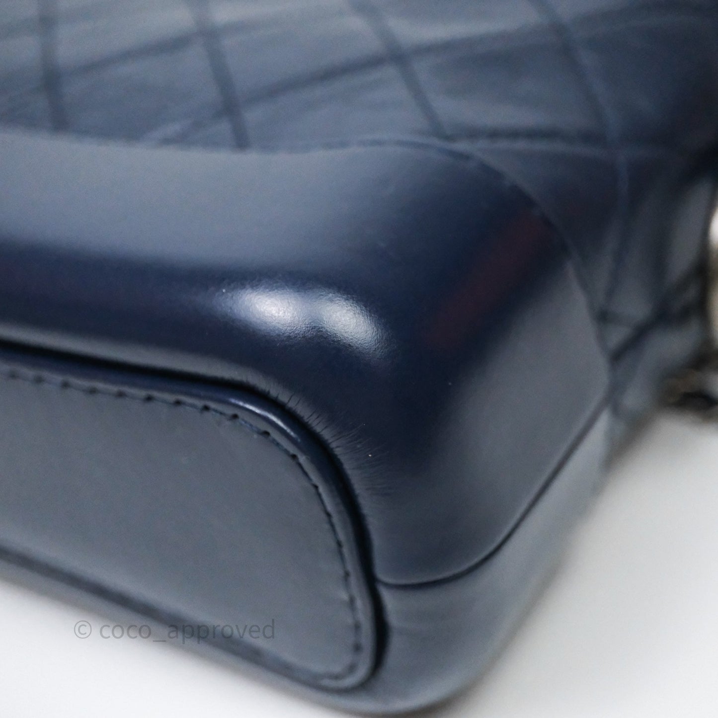 Chanel Quilted Small Gabrielle Hobo Navy Aged Calfskin Mixed Hardware