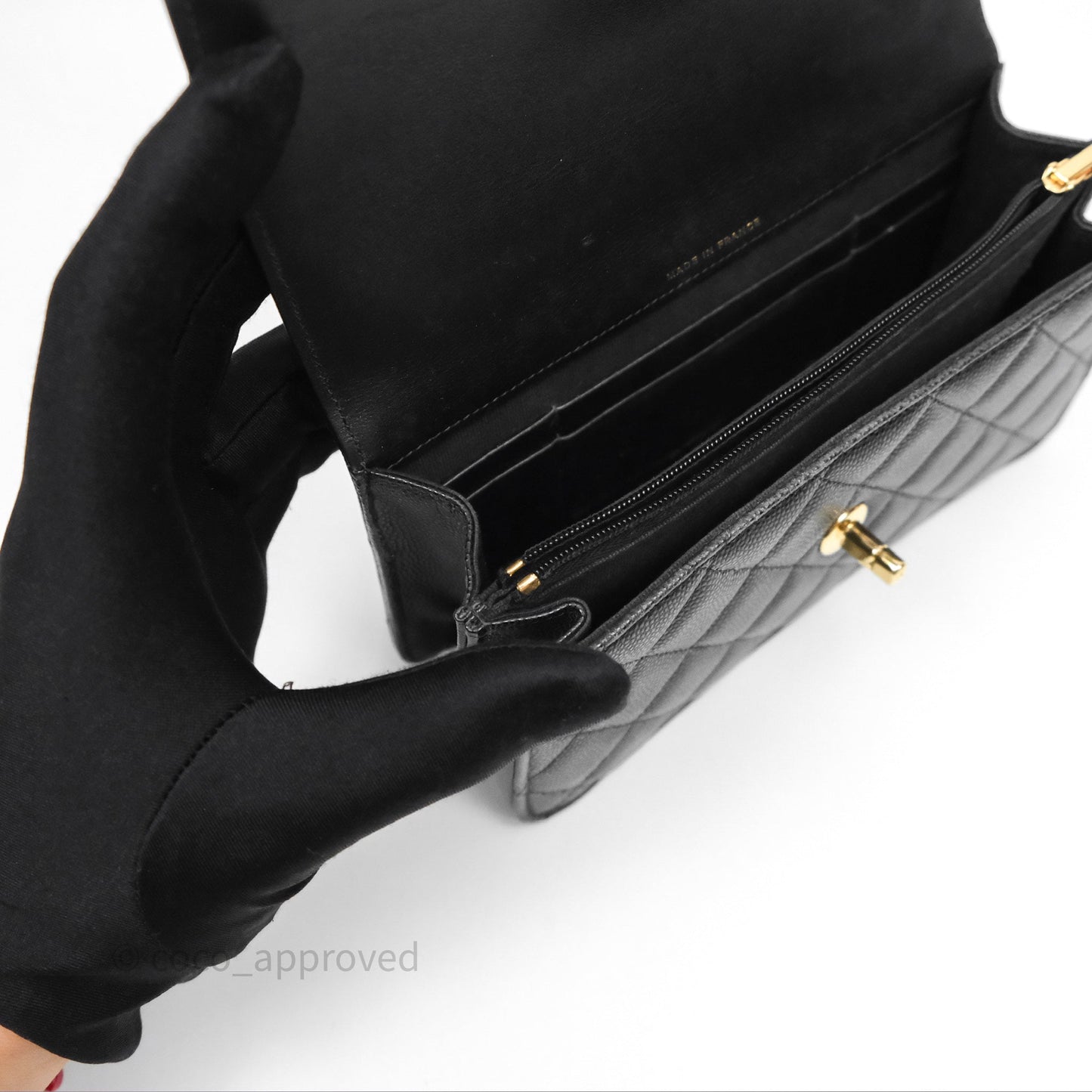 Chanel WOC Bag Charm Black Caviar Gold Hardware