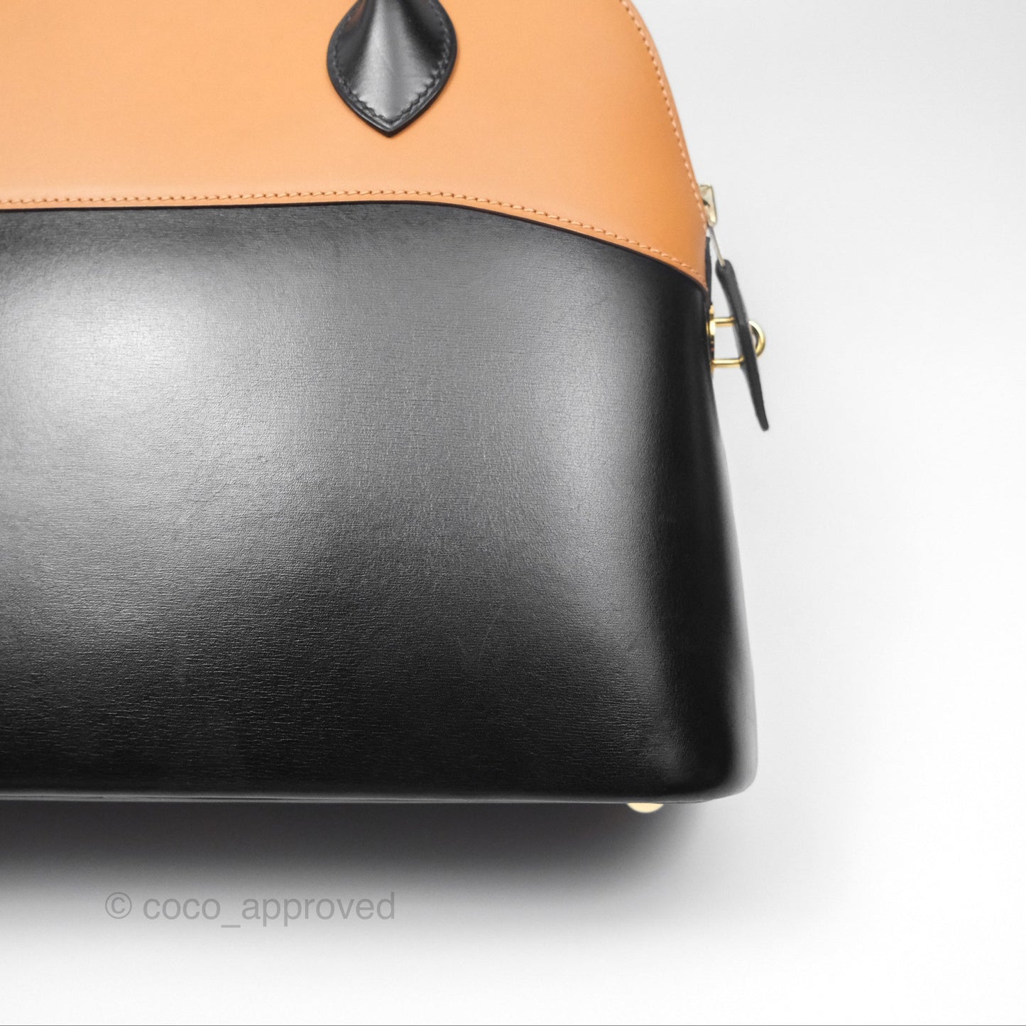 Hermès Bolide 31 Noir 89 / Natural Box Leather Gold Hardware