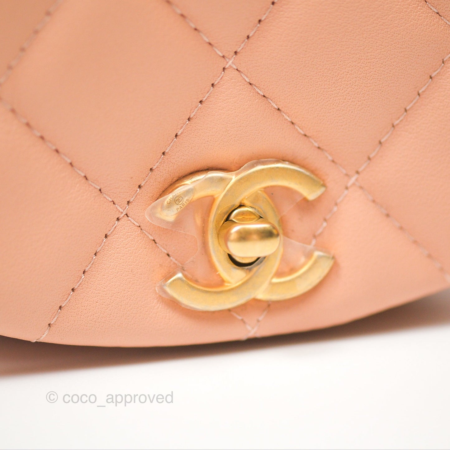 Chanel Mini Clutch with Chain Beige Calfskin Aged Gold Hardware
