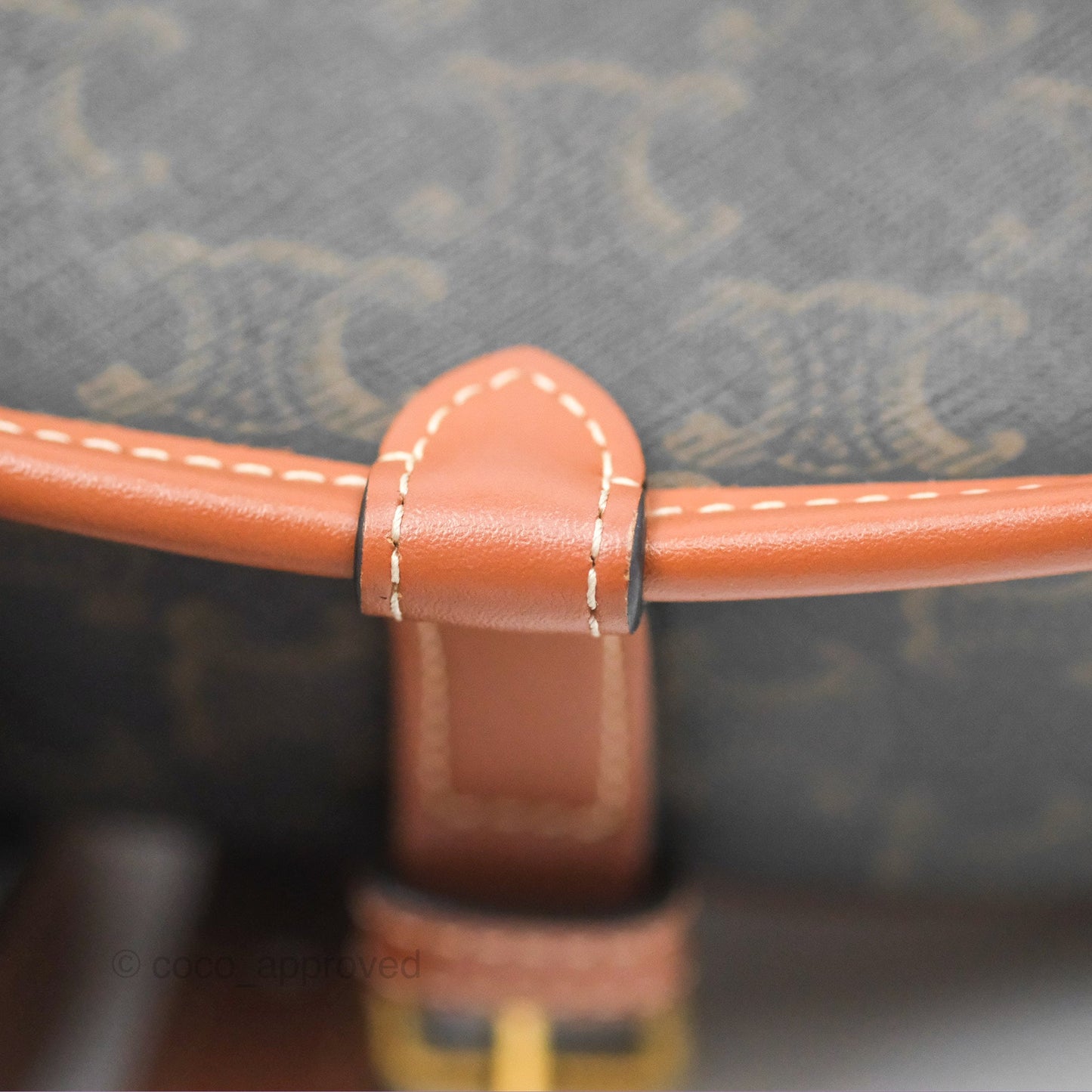 Celine Medium Folco Bag Triomphe Canvas Tan