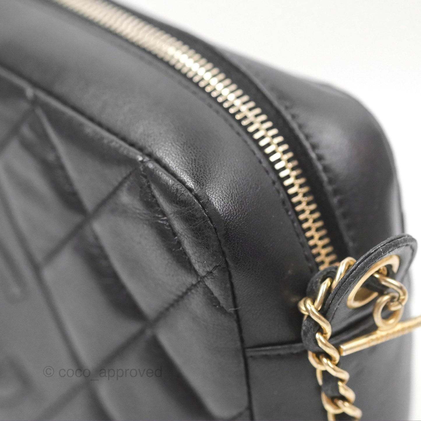 Chanel Small CC Camera Bag Quilted Black Lambskin Gold Hardware