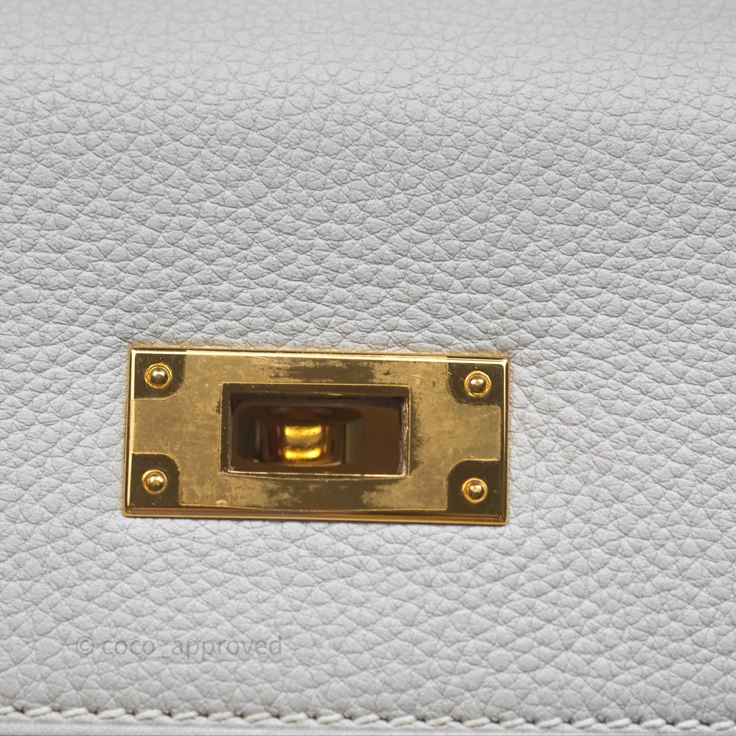 Hermès Kelly II 28 Retourne Gris Pale M4 Togo Gold Hardware