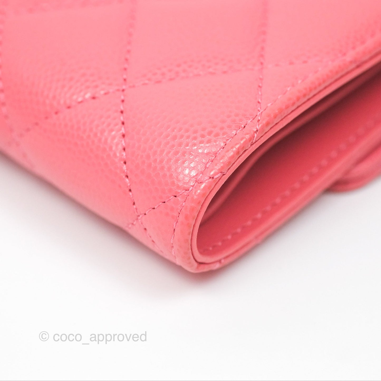 Chanel Classic Short Flap Wallet Pink Caviar Gold Hardware⁣