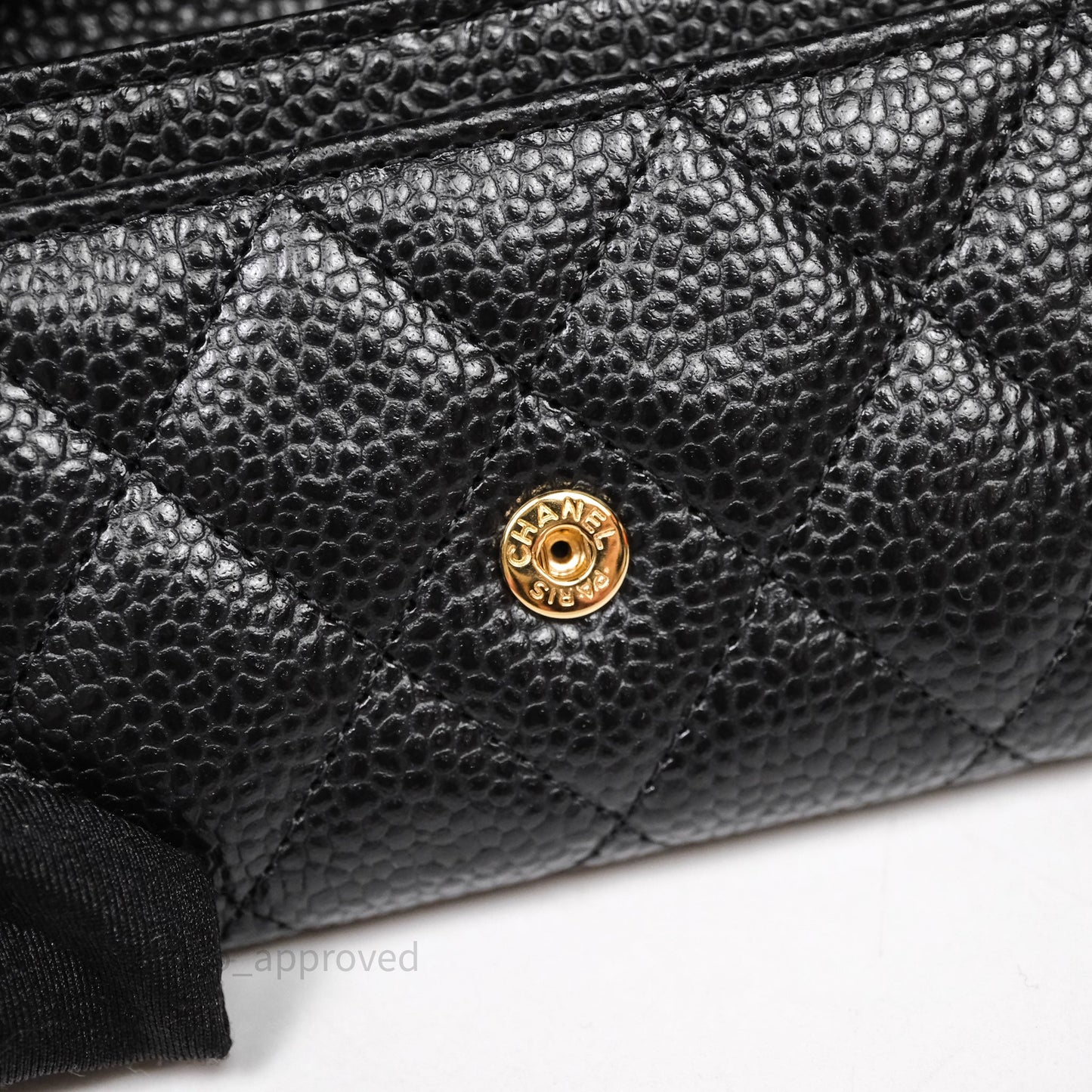 Chanel Quilted Flap Card Holder Caviar Black Gold Hardware