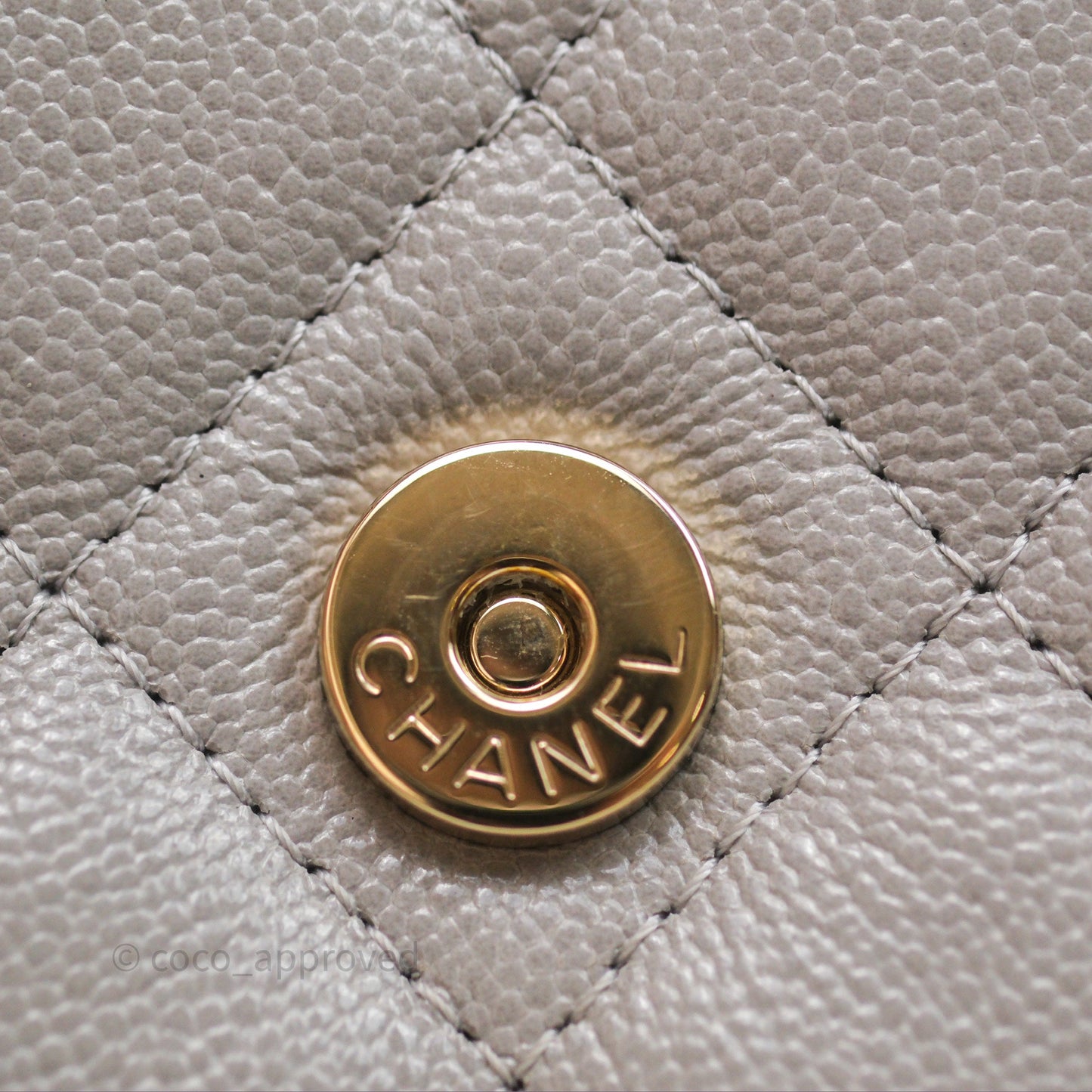 Chanel Classic Quilted Wallet on Chain WOC Grey Caviar Gold Hardware