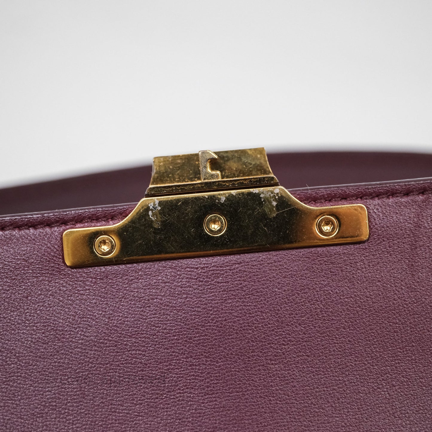 Celine Medium Triomphe Acai Burgundy Shiny Calfskin Gold Hardware