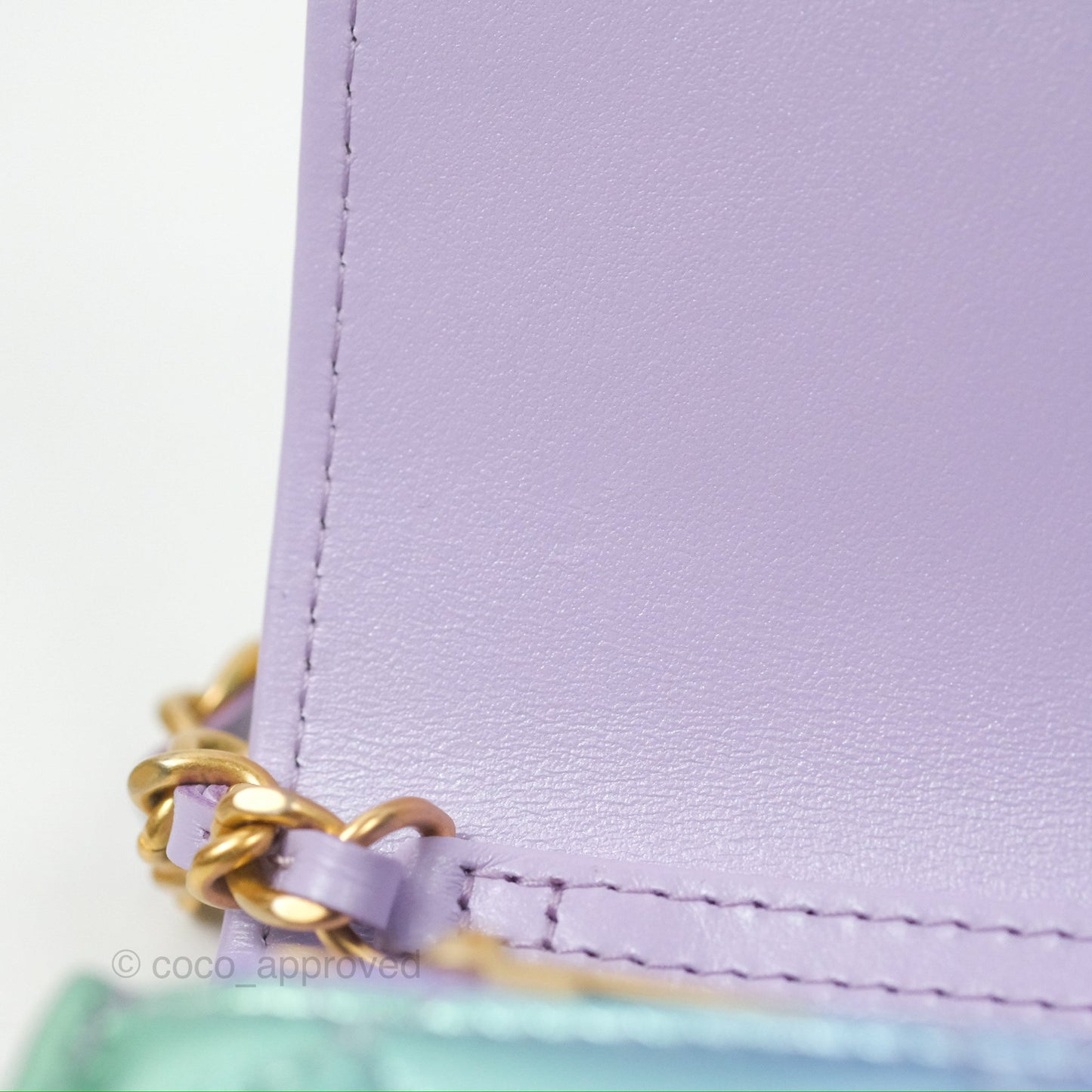 Chanel Mini WOC Phone Holder Metallic Rainbow Lambskin 24C