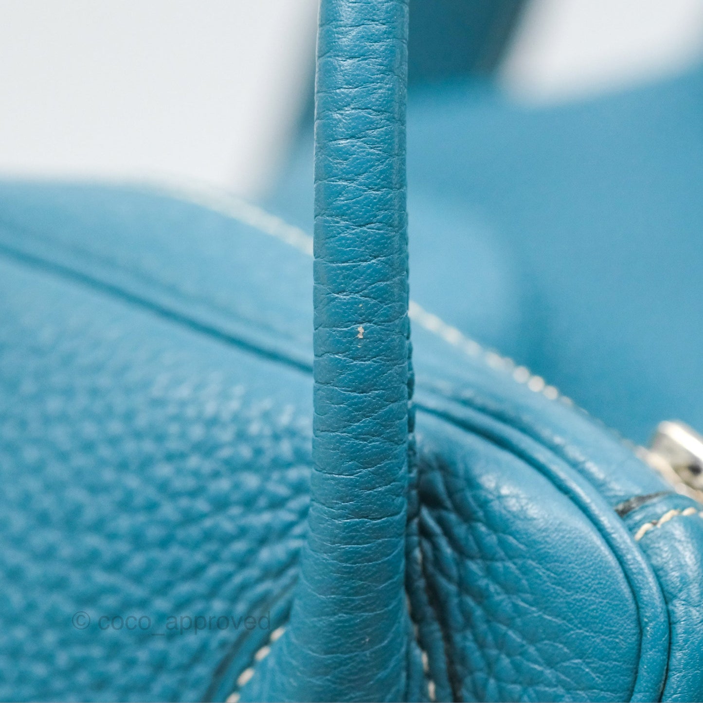 Hermès Lindy 34 Blue Jean Clemence Palladium Hardware