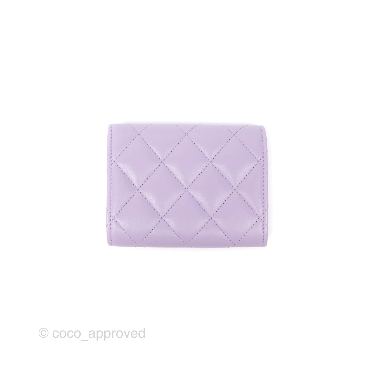 Chanel Flap Coin Purse Pearl CC Lilac Lambskin Gold Hardware