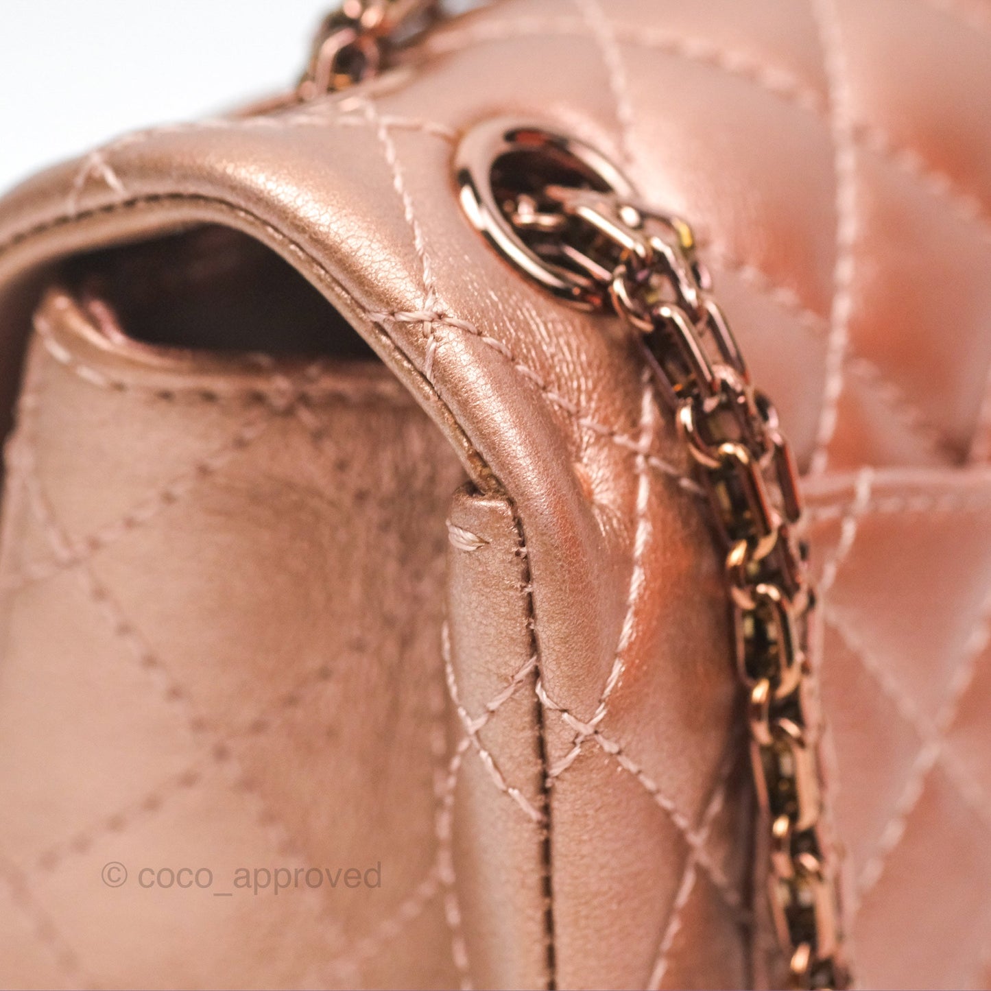 Chanel Mini Reissue 224 Copper Metallic Calfskin Rose Gold