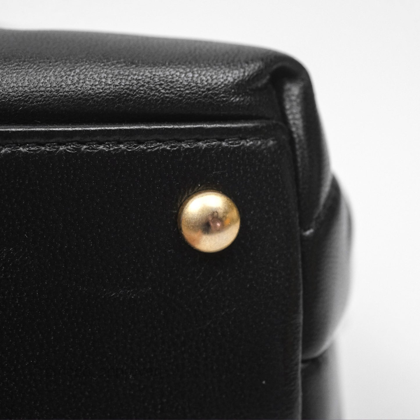Chanel Small Quilted Bowling Bag Black Lambskin Aged Gold Hardware