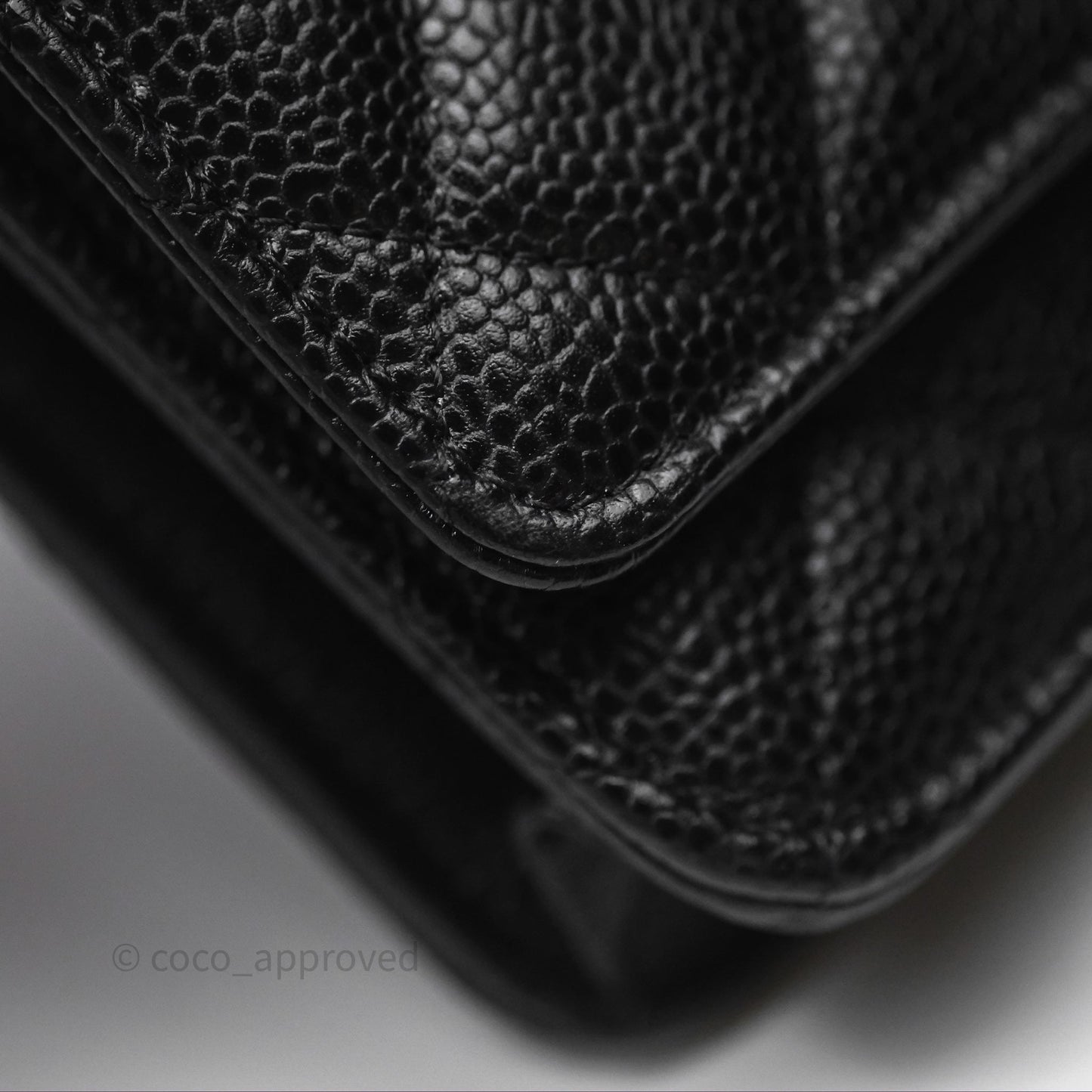 Chanel Quilted Classic Wallet on Chain WOC Black Caviar Silver Hardware