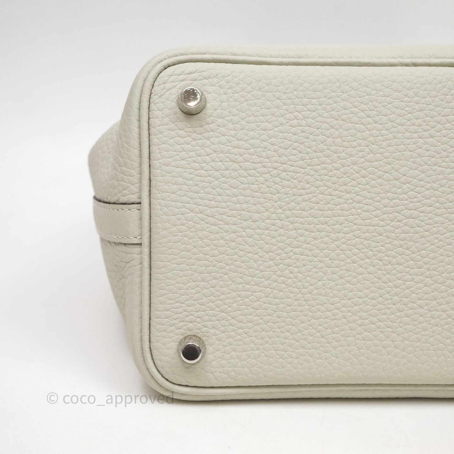 Hermes Picotin 18 Gris Neve/Vert 0V Comics Clemence Palladium Hardware