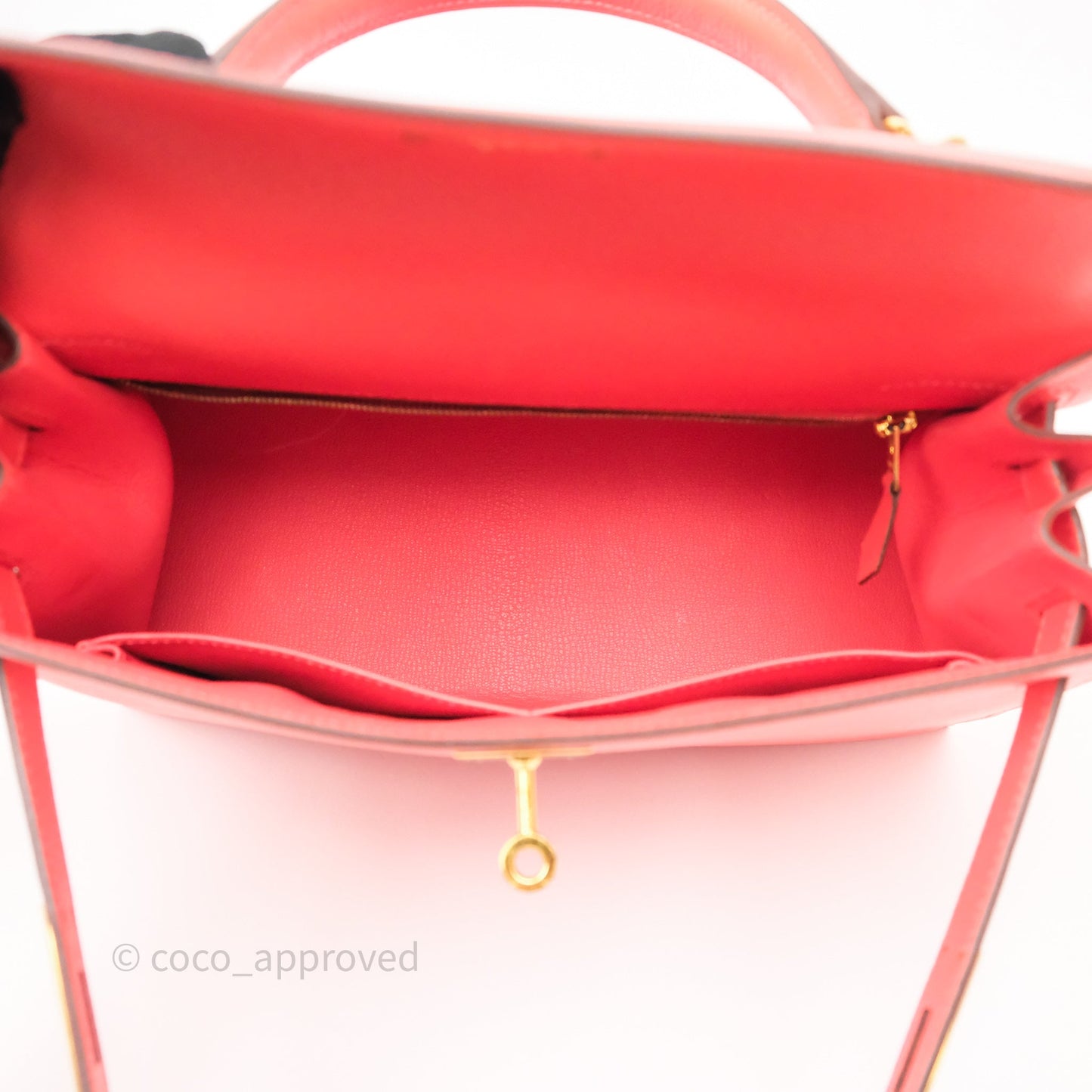 Hermès Sellier Kelly 28 Rose Jaipur Epsom Gold Hardware