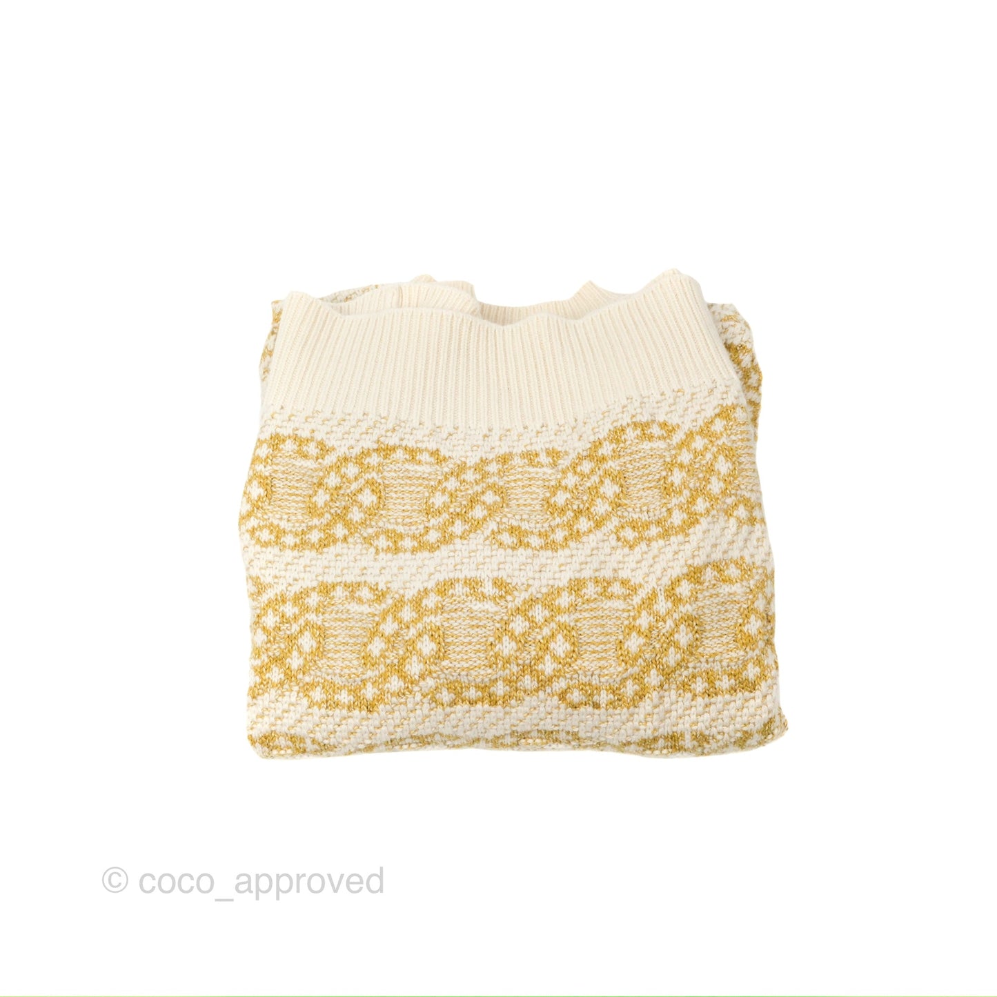 Chanel CC Chain Cashmere Knit Sweater Size 40