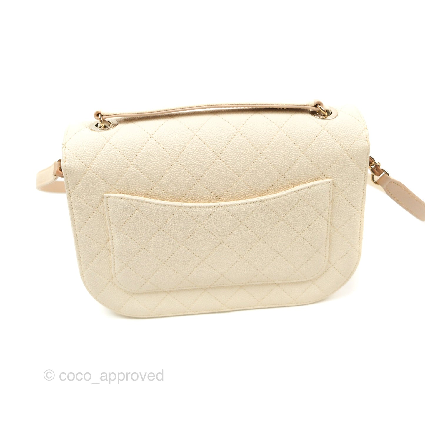 Chanel Medium CC Cuba Flap Bag Ivory Caviar Light Gold Hardware