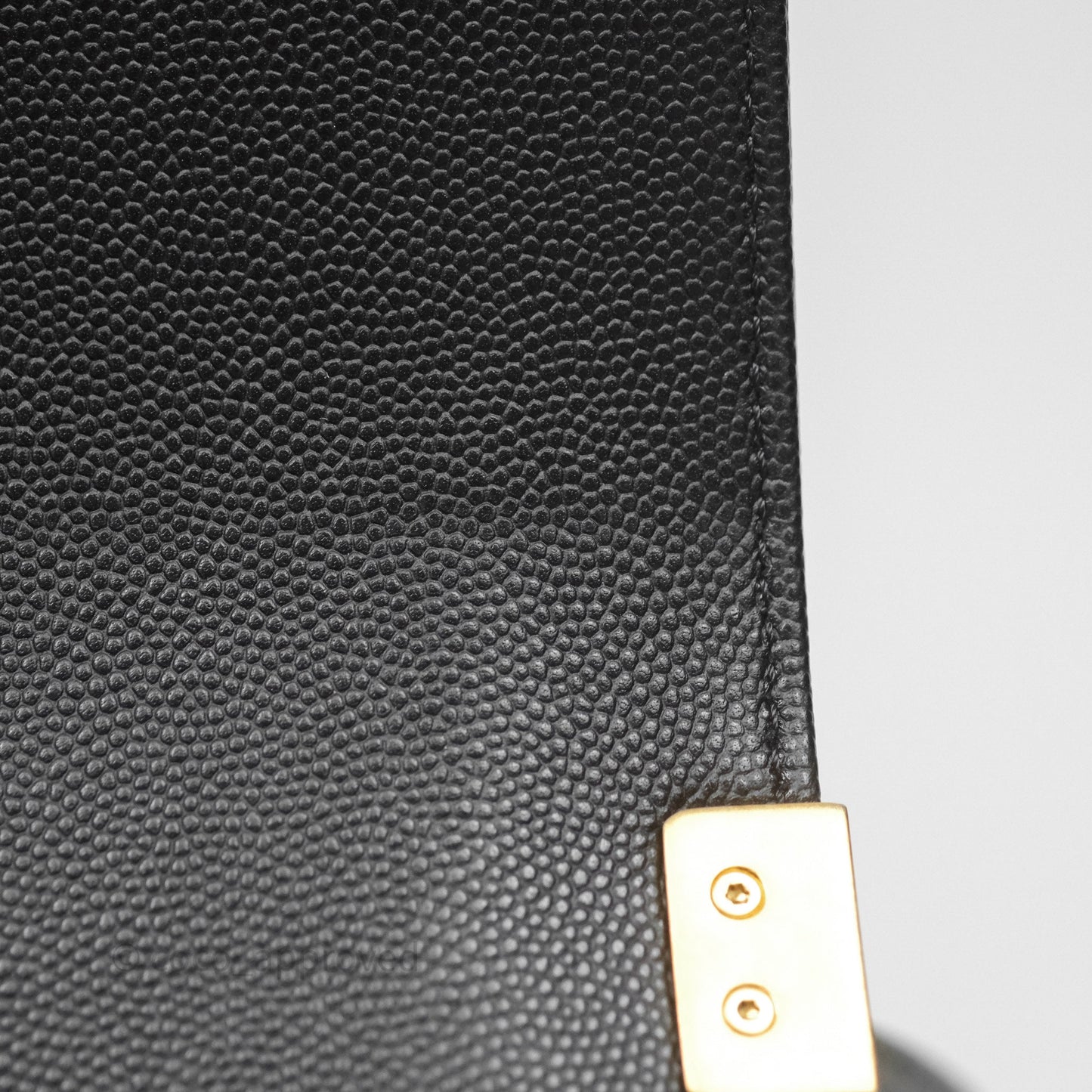 Chanel Medium Boy Quilted Black Caviar Aged Gold Hardware
