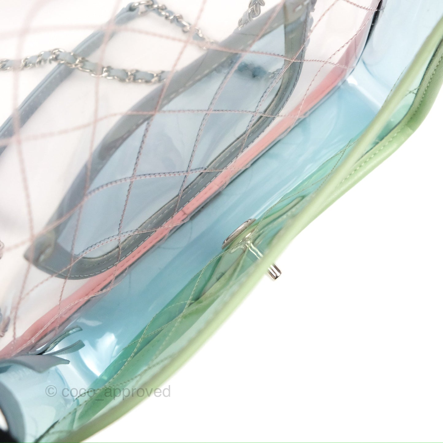 Chanel Mini Coco Splash Flap Bag PVC Lambskin Pink/Blue/Green Silver Hardware