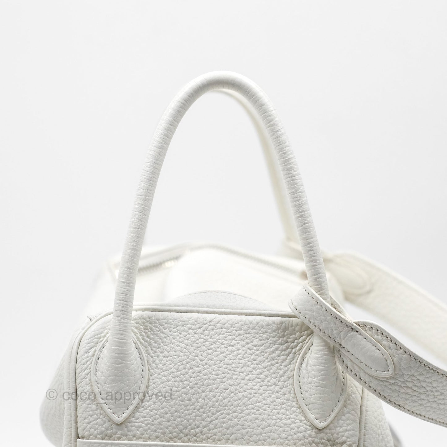 Hermès Lindy 30 White Clemence Palladium Hardware
